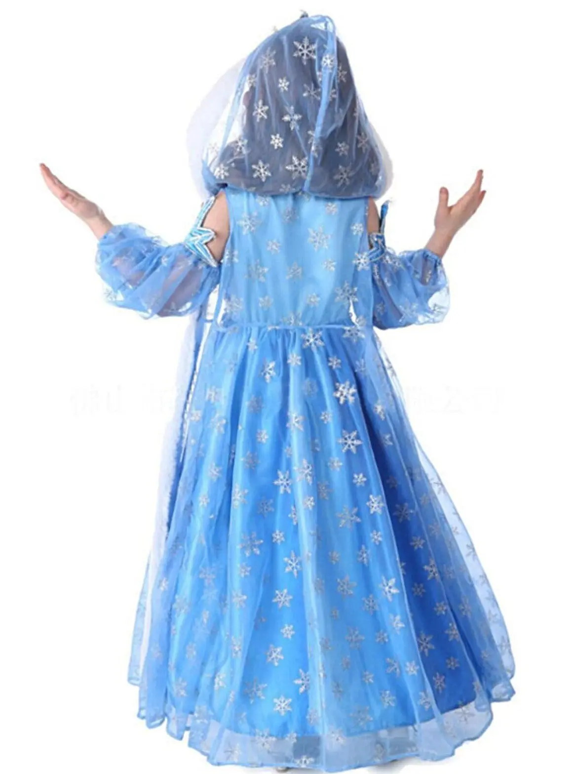Girls Magical Snow Queen Dress and Cape Set - Image 3