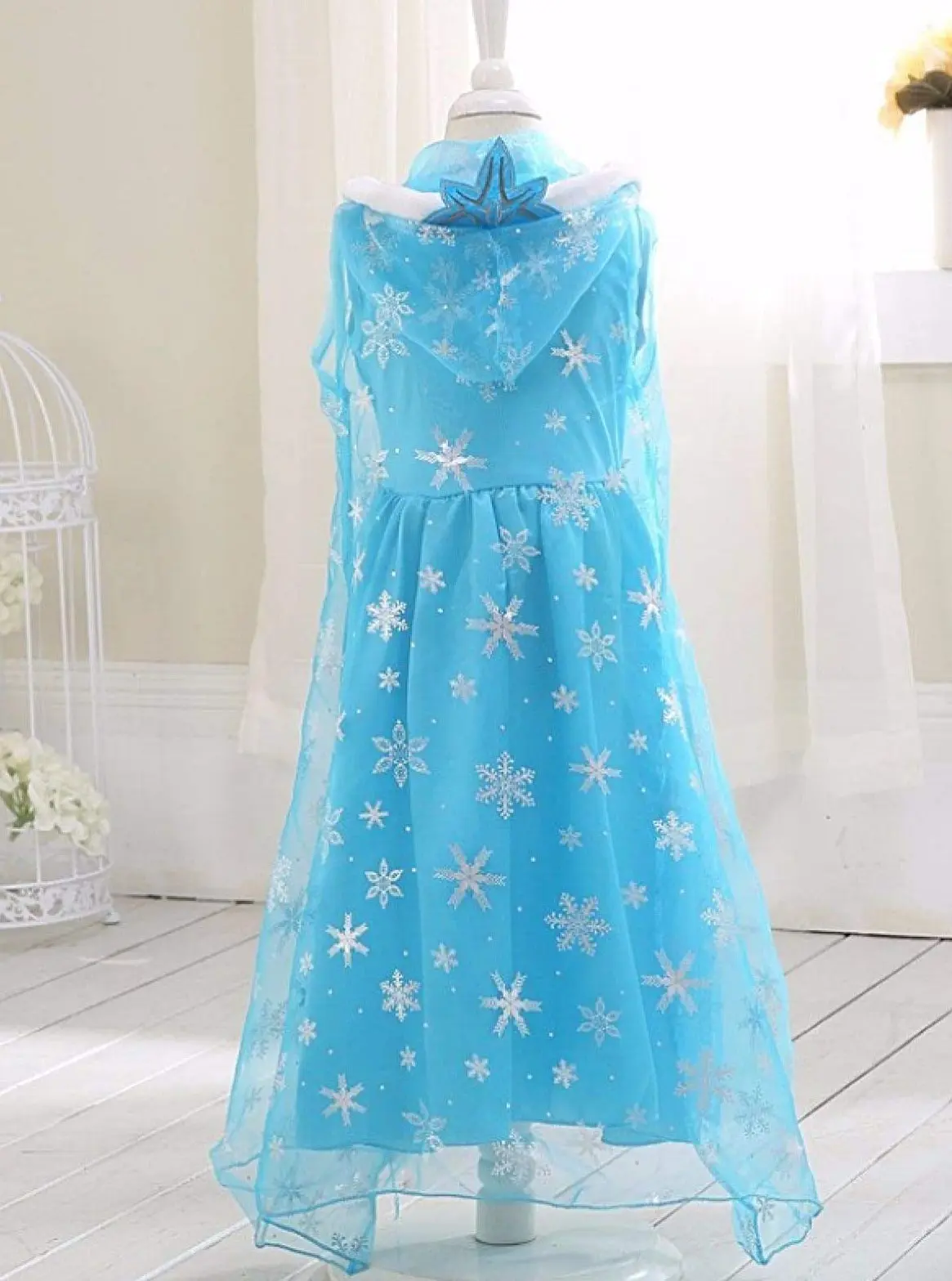 Girls Magical Snow Queen Dress and Cape Set - Image 5