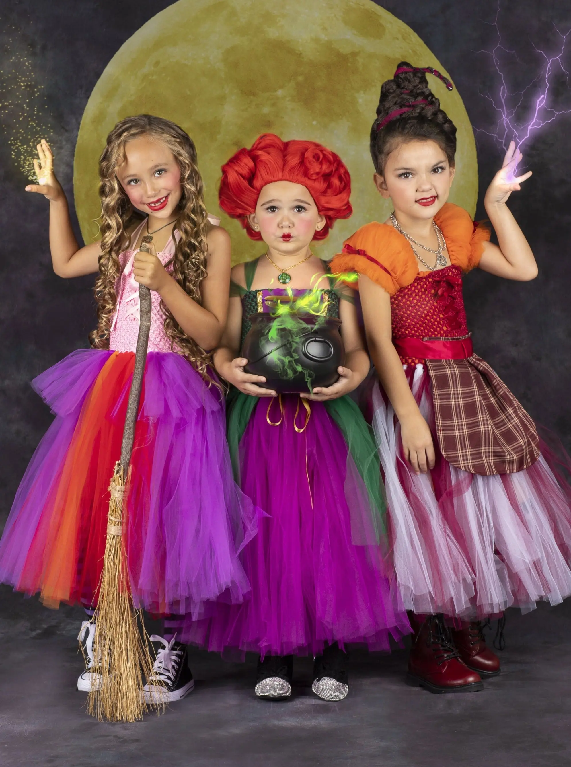 Girls Mary Sanderson Witch Tutu Costume Dress with Apron - Image 6