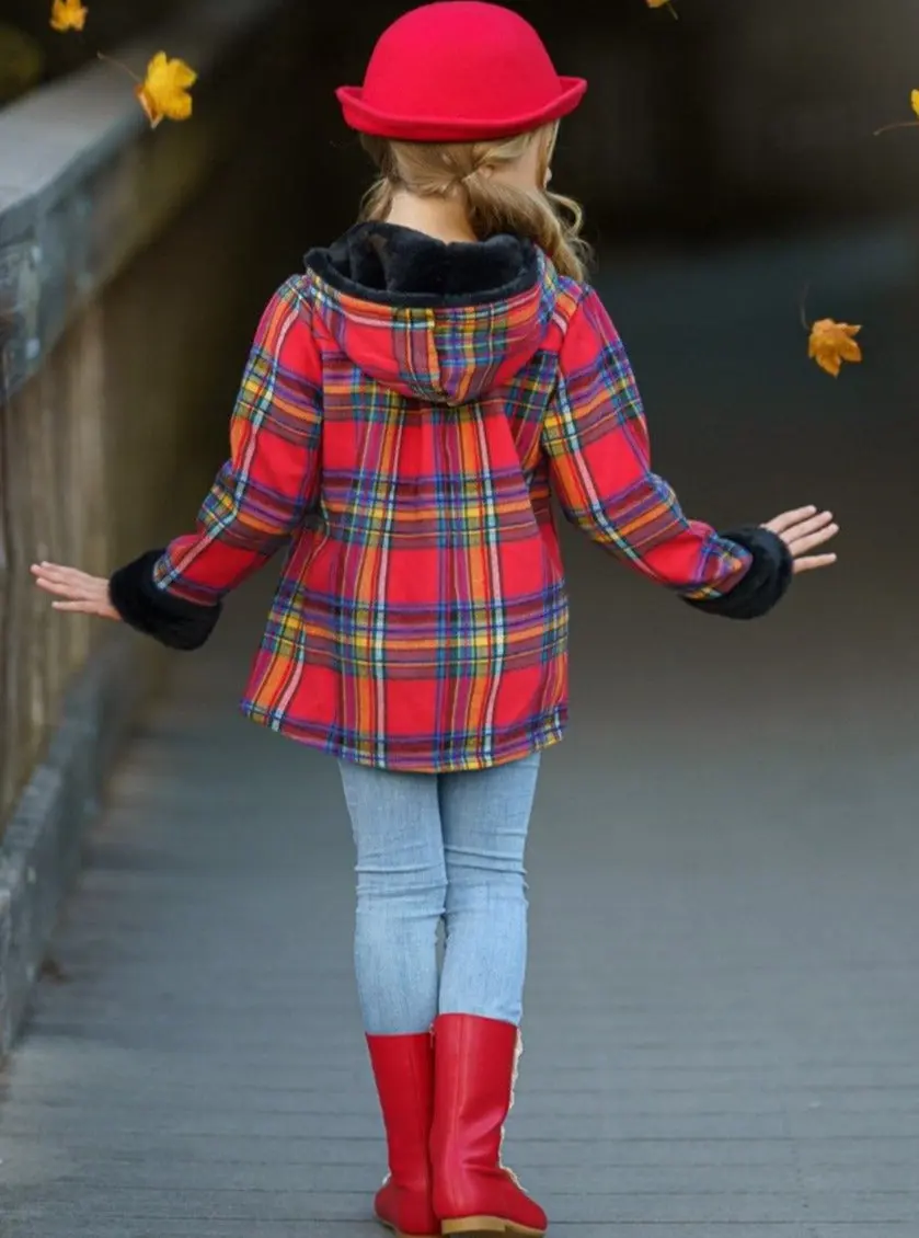 Bundled Up Love Plaid Hoodie Coat - Image 6