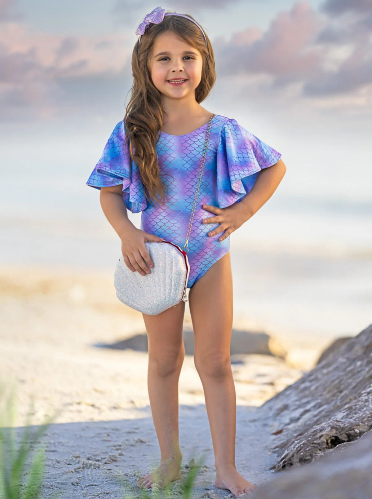 Aqua-Dorable Flare Sleeve One Piece Swimsuit - Image 3