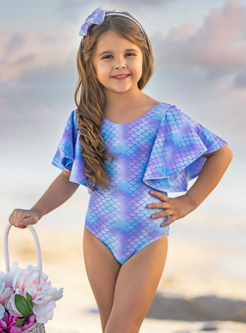 Aqua-Dorable Flare Sleeve One Piece Swimsuit - Image 4