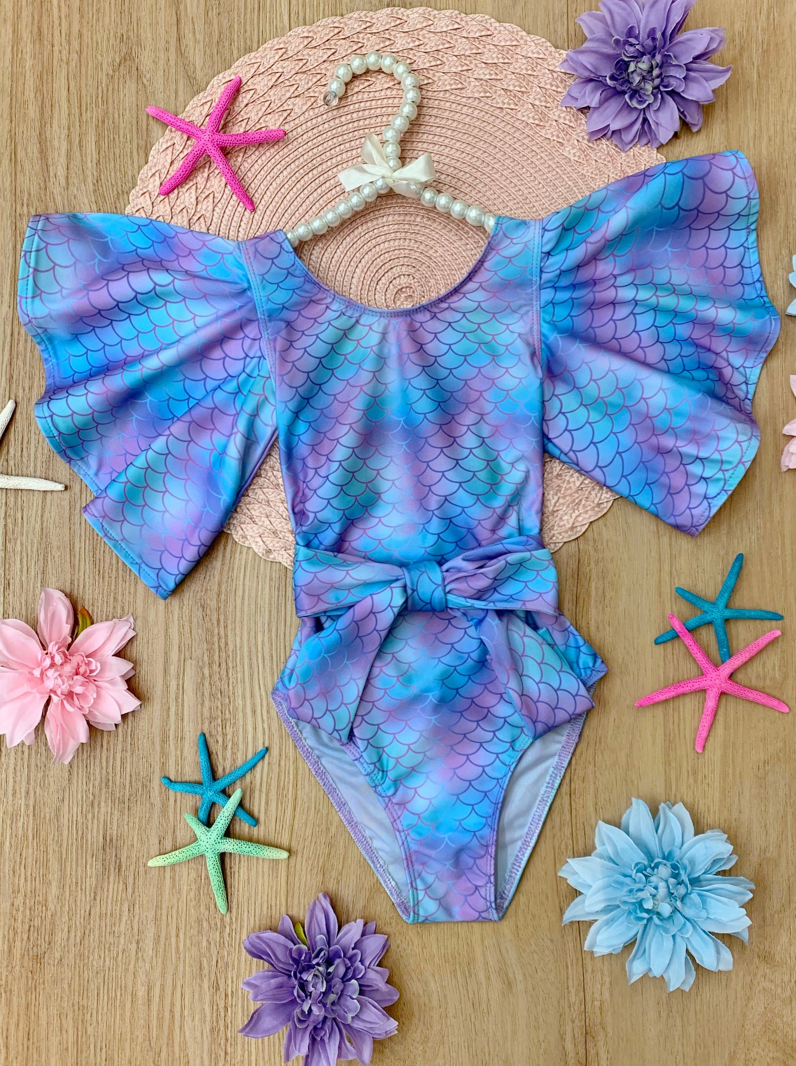 Aqua-Dorable Flare Sleeve One Piece Swimsuit - Image 6