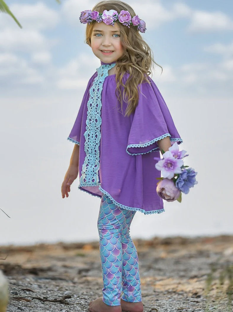 Mermaid Awakening Lace and Scales Legging Set - Image 2