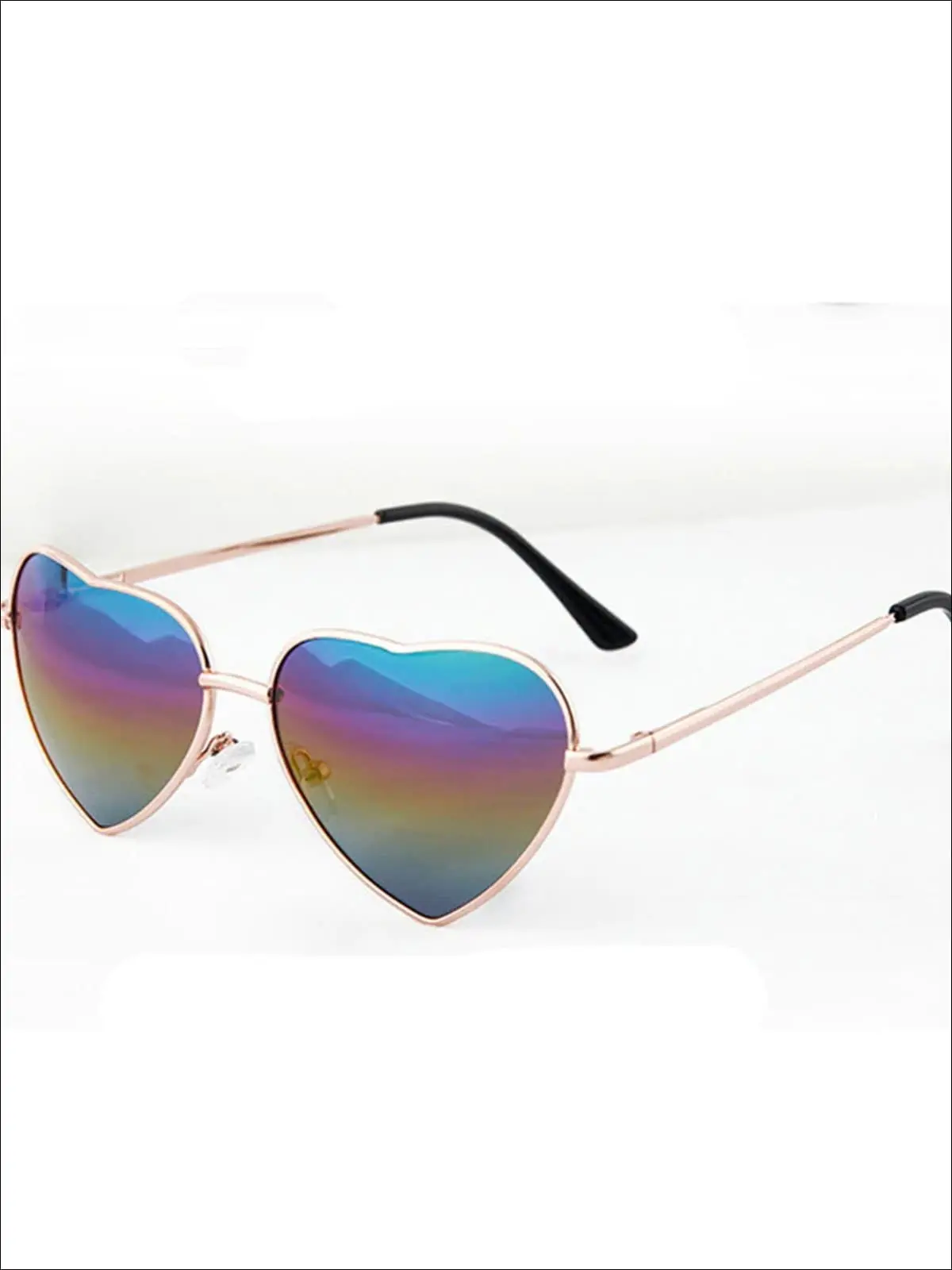 Girls Metallic Heart Sunglasses - Image 4