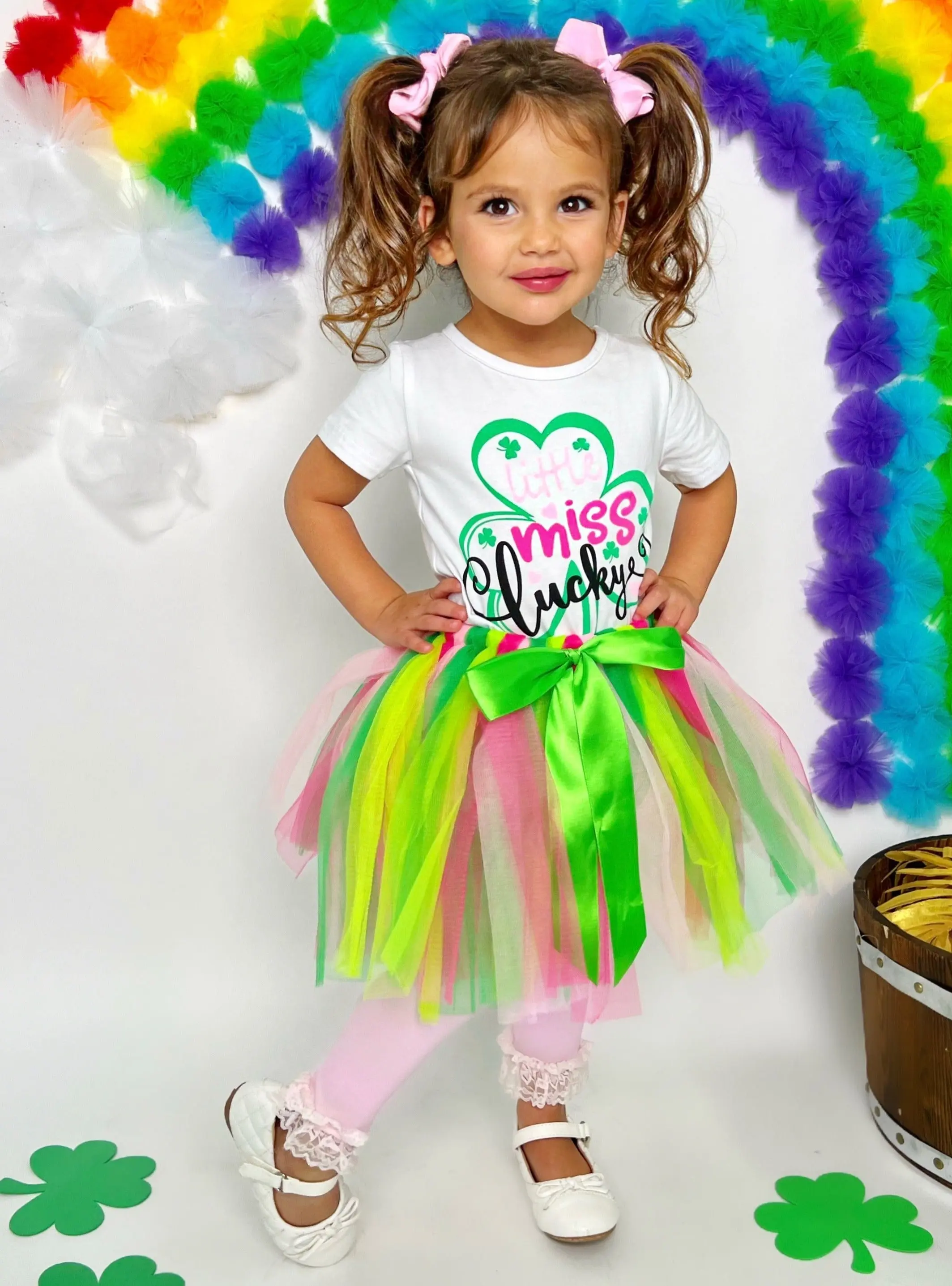 Little Miss Lucky Tutu Bow Skirt Set - Image 2