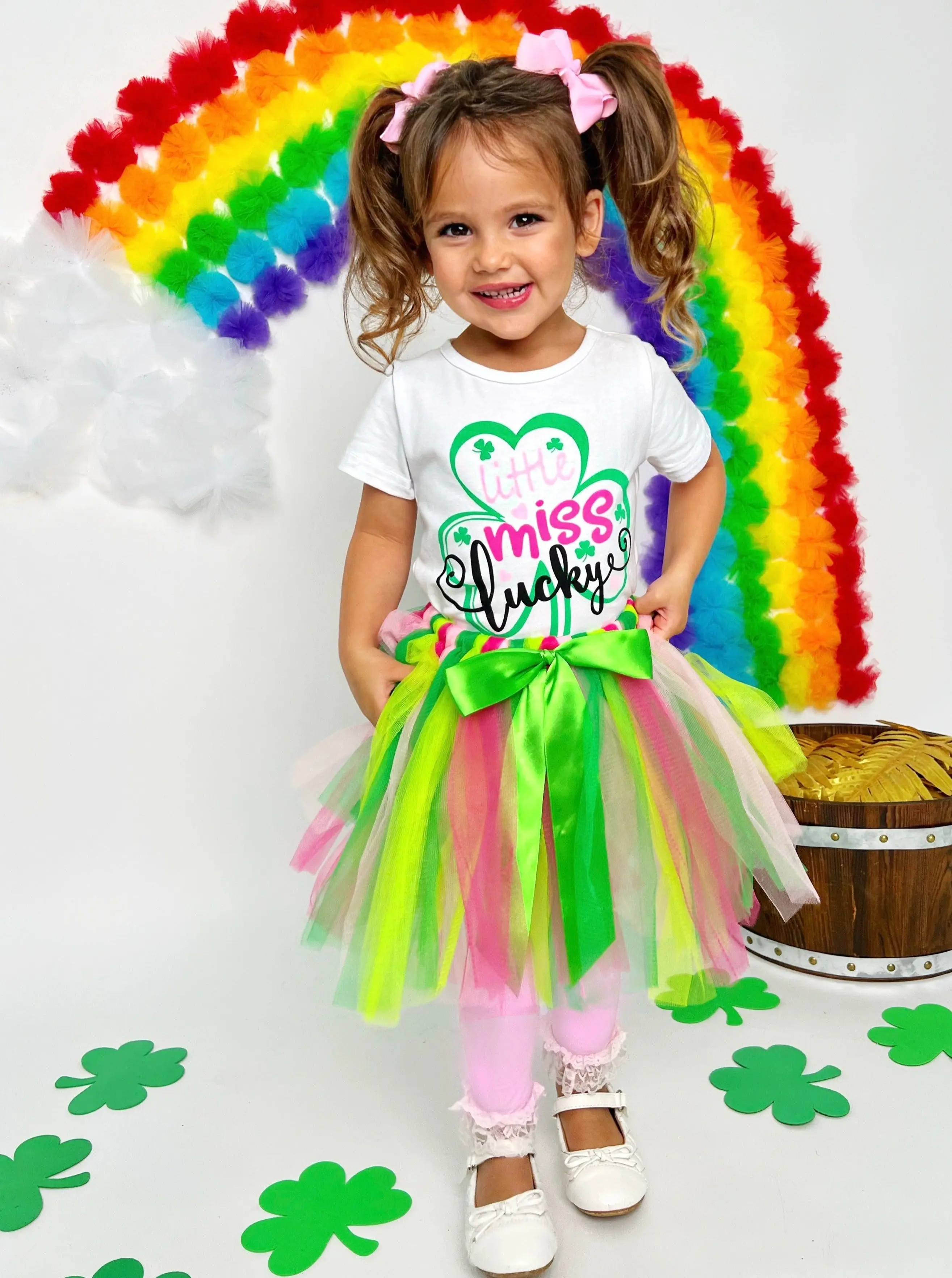 Little Miss Lucky Tutu Bow Skirt Set - Image 3