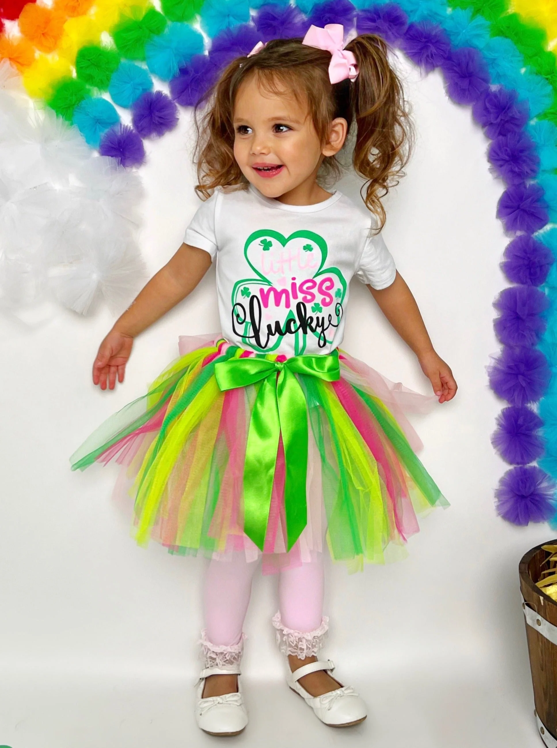 Little Miss Lucky Tutu Bow Skirt Set - Image 5