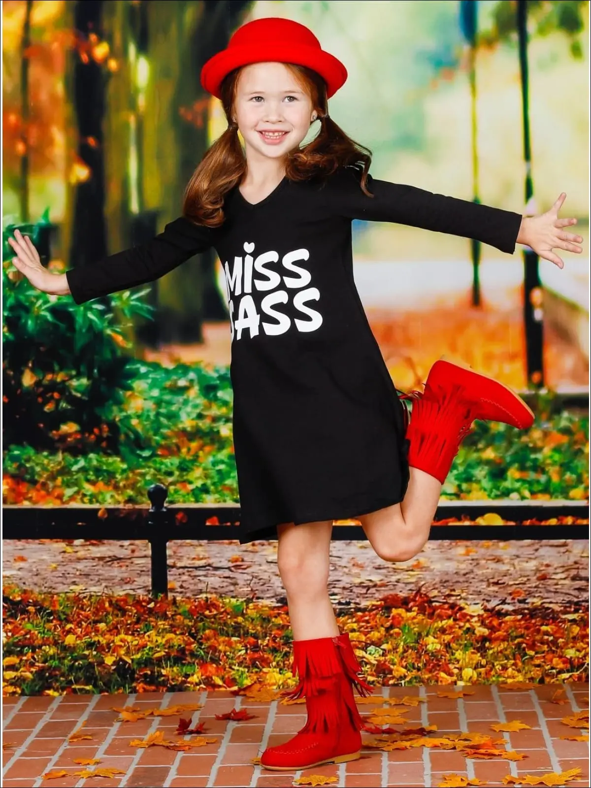 Miss Sass Long Sleeve V-Neck Dress - Image 3