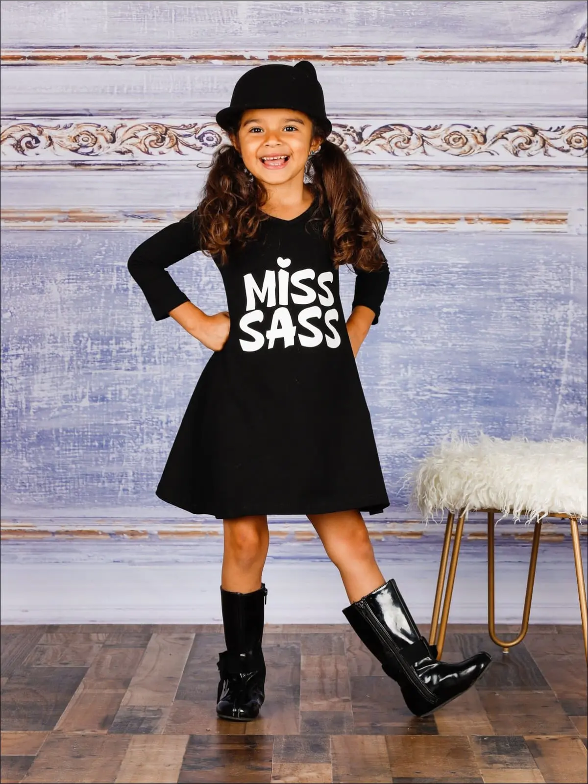 Miss Sass Long Sleeve V-Neck Dress - Image 4
