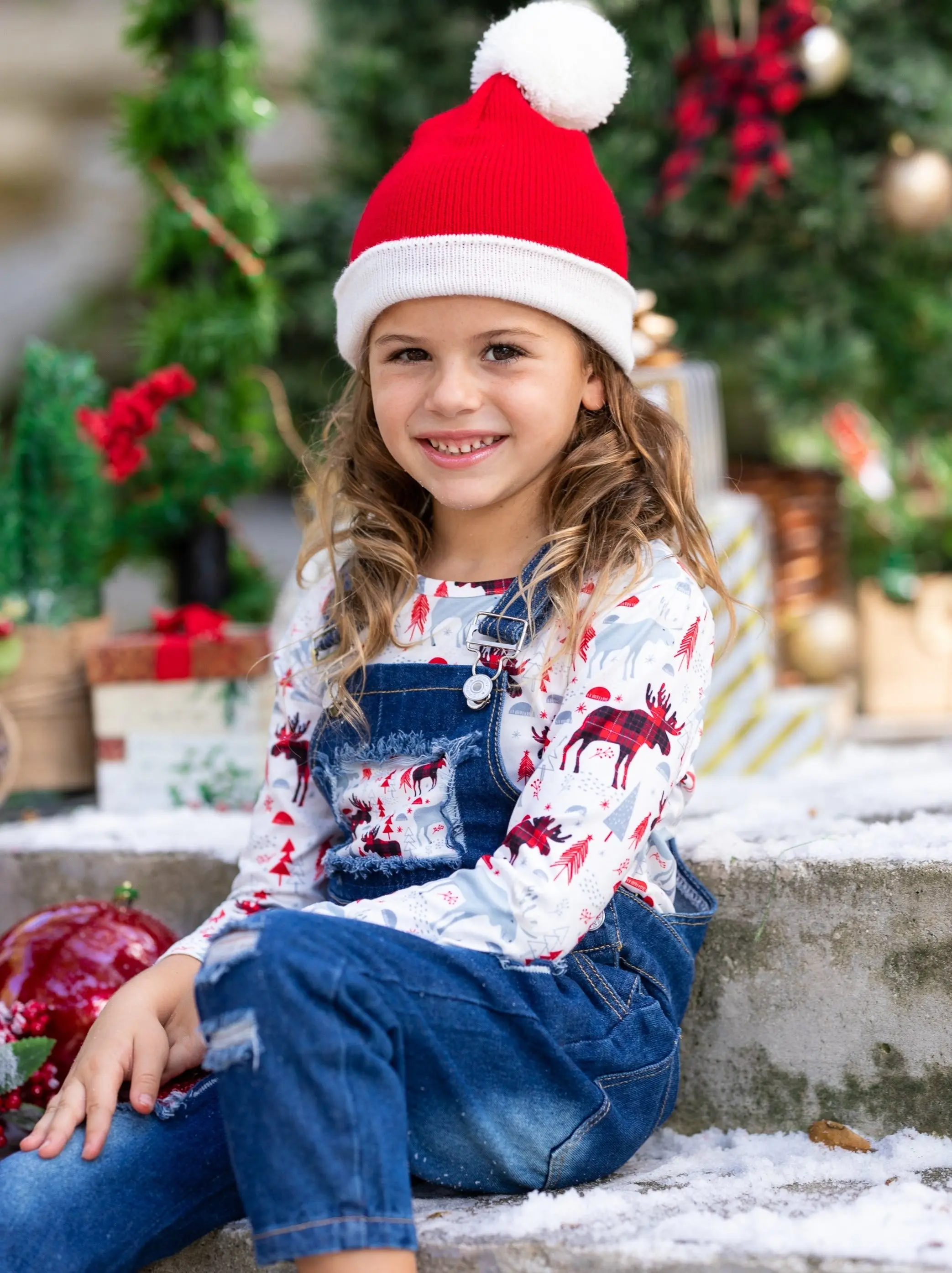 Winter Wonderland Denim Overall Set - Image 8