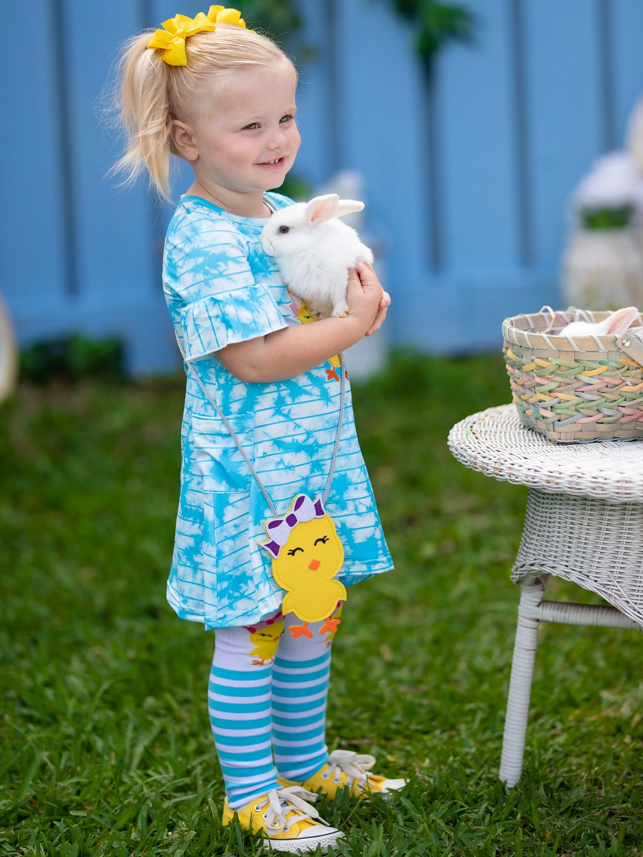 Cute Chickadee Easter Dress, Socks, and Purse Set - Image 2