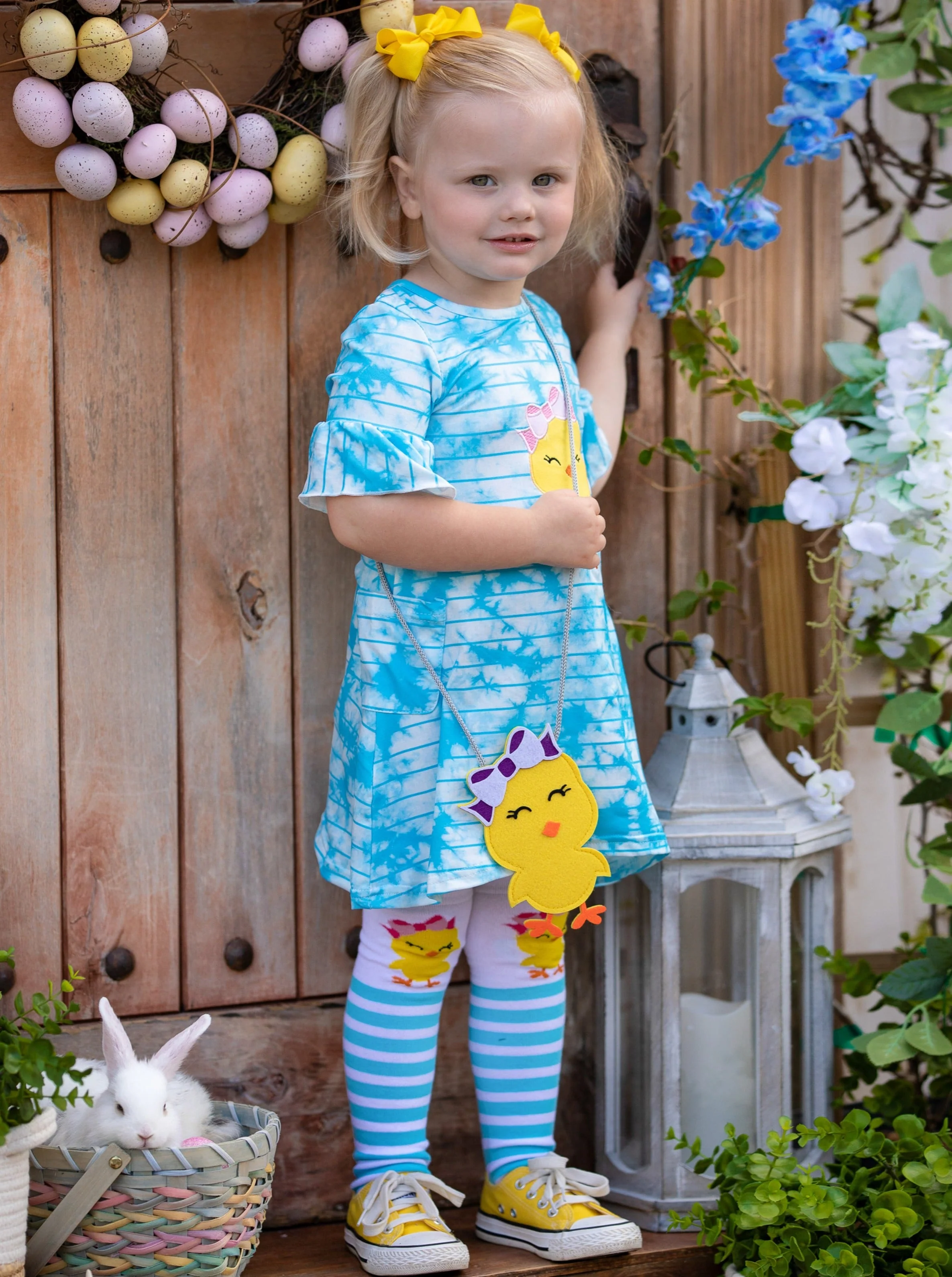 Cute Chickadee Easter Dress, Socks, and Purse Set - Image 4
