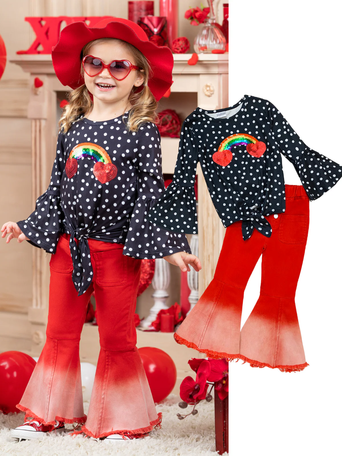 Rainbow Of Love Bell Bottom Denim Set - Image 5