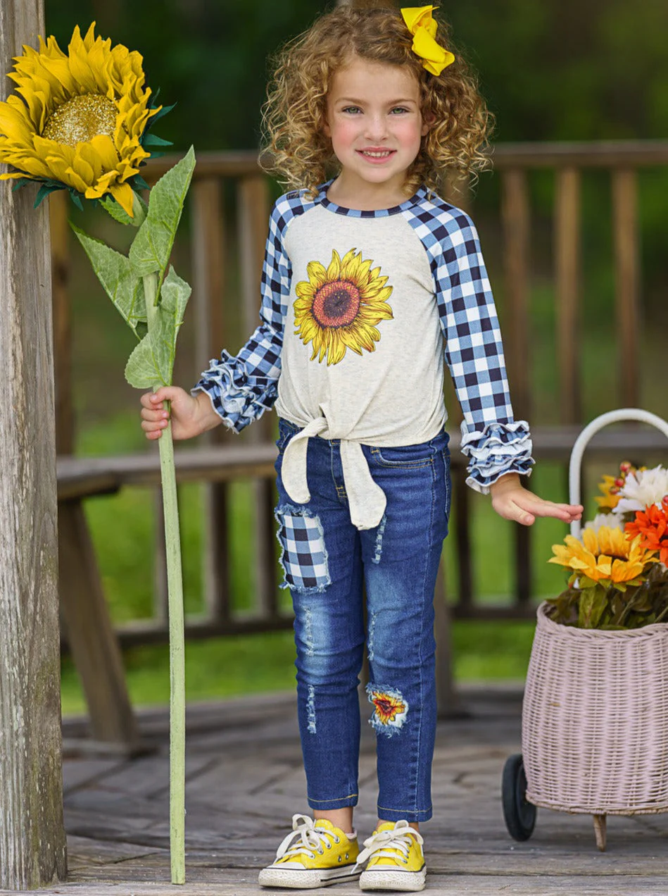 My Pretty Flower Patched Jeans Set - Image 2