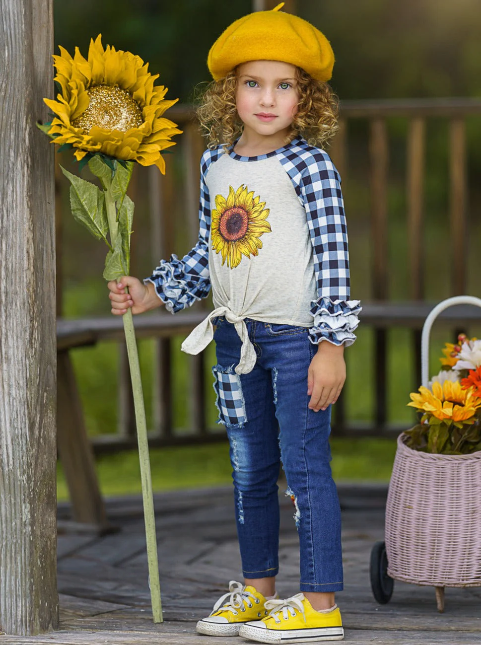 My Pretty Flower Patched Jeans Set - Image 4