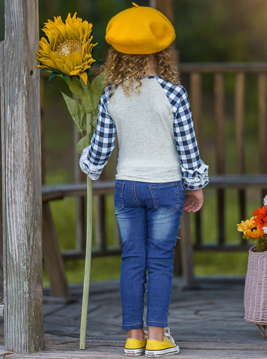 My Pretty Flower Patched Jeans Set - Image 6