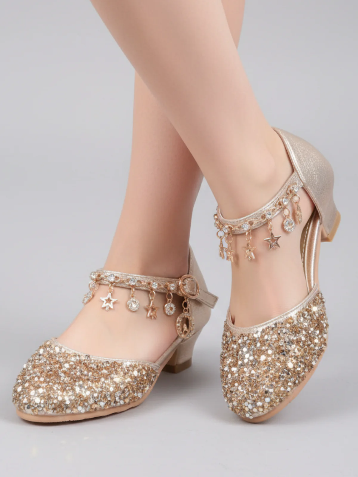 Charmed Steps Sequin Ankle Strap Shoes By Liv and Mia - Image 2