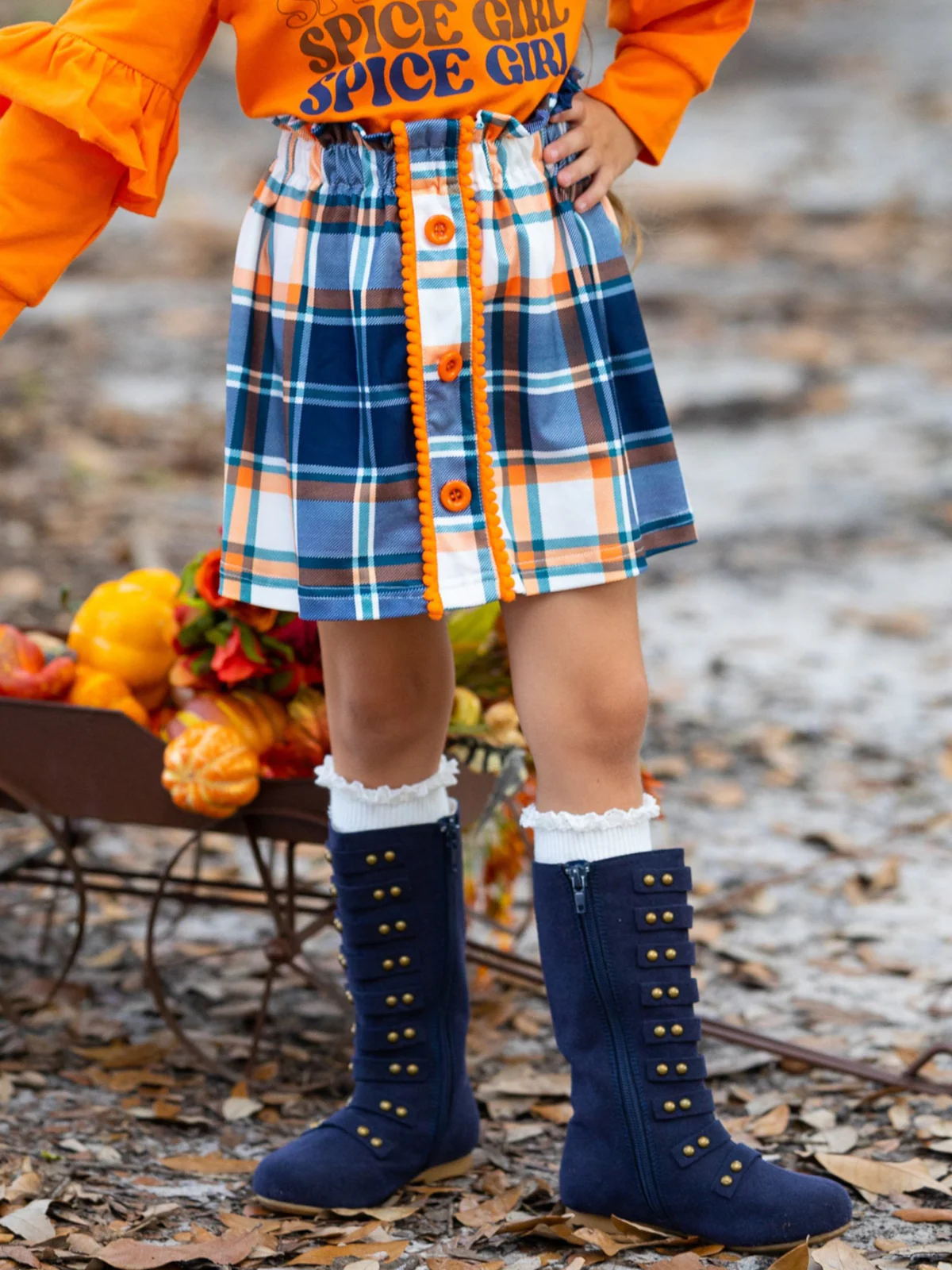 Navy Blue Military Style Studded Boots By Liv and Mia - Image 2