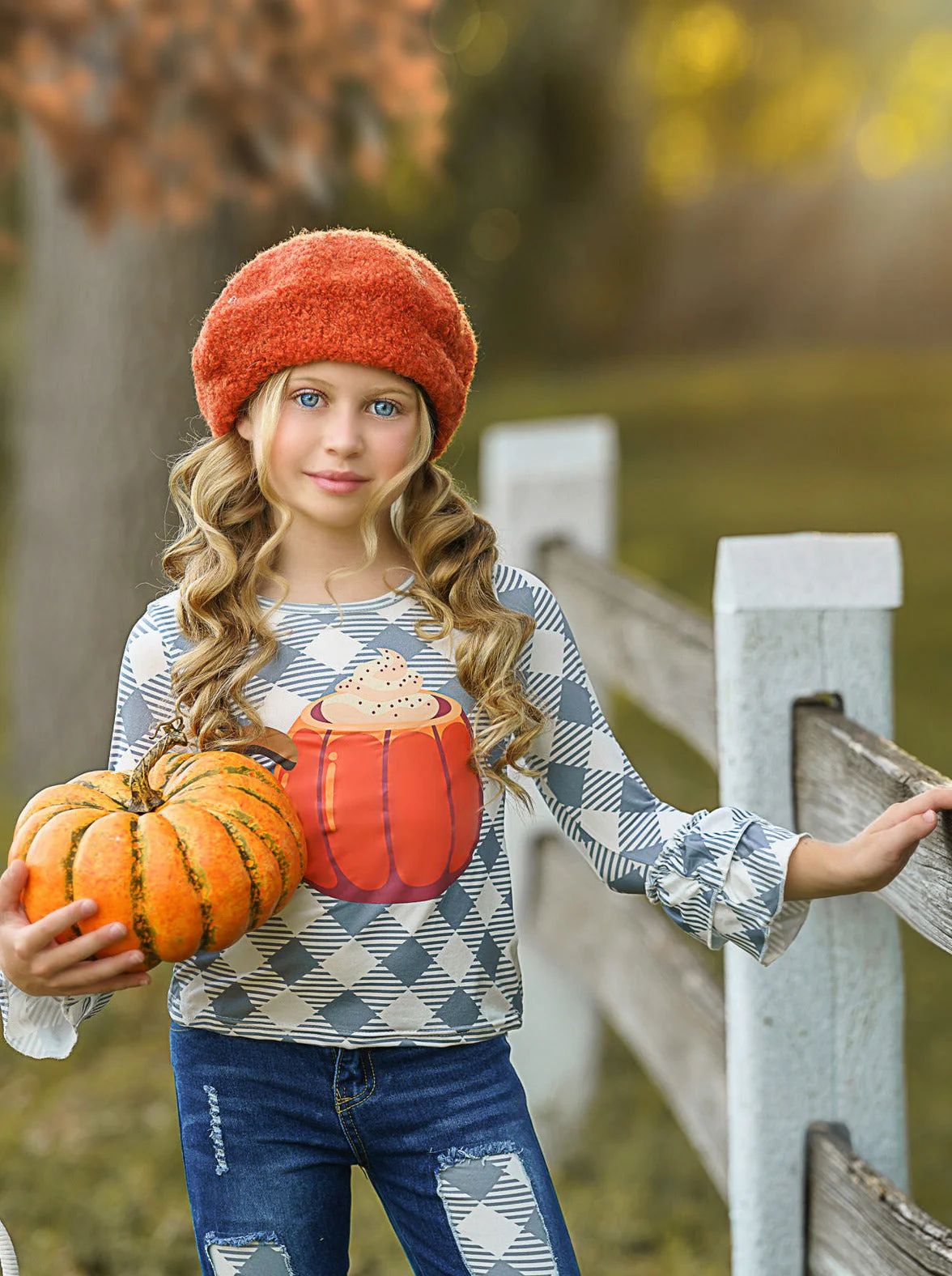 But First, Pumpkin Spice Patched Jeans Set - Image 3