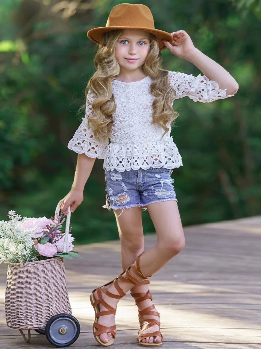 Never Ending Summer Denim Shorts Set - Image 2