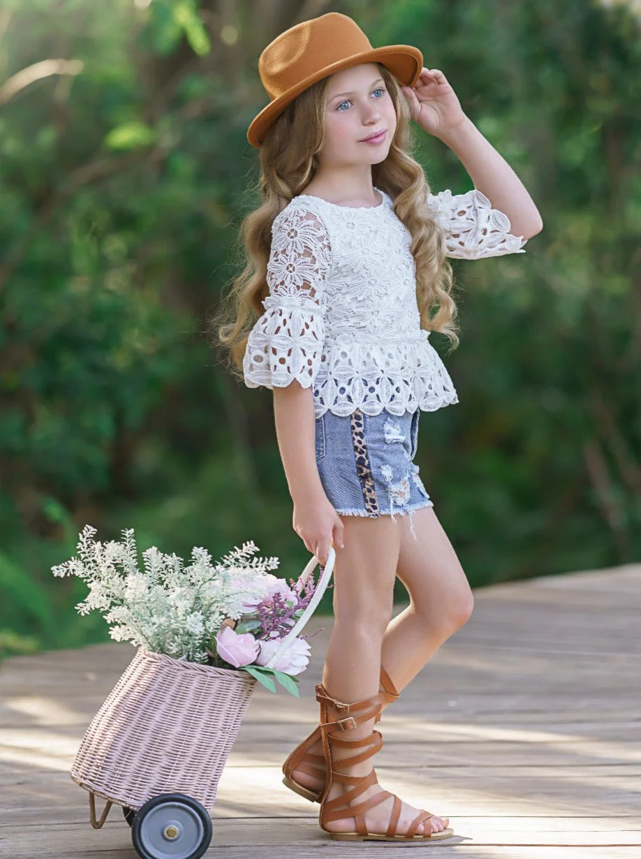 Never Ending Summer Denim Shorts Set - Image 4