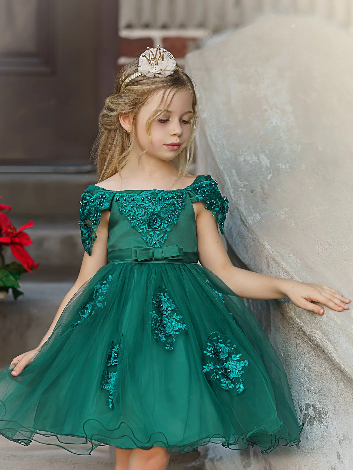 'Tis The Season Lace Applique Holiday Dress - Image 3