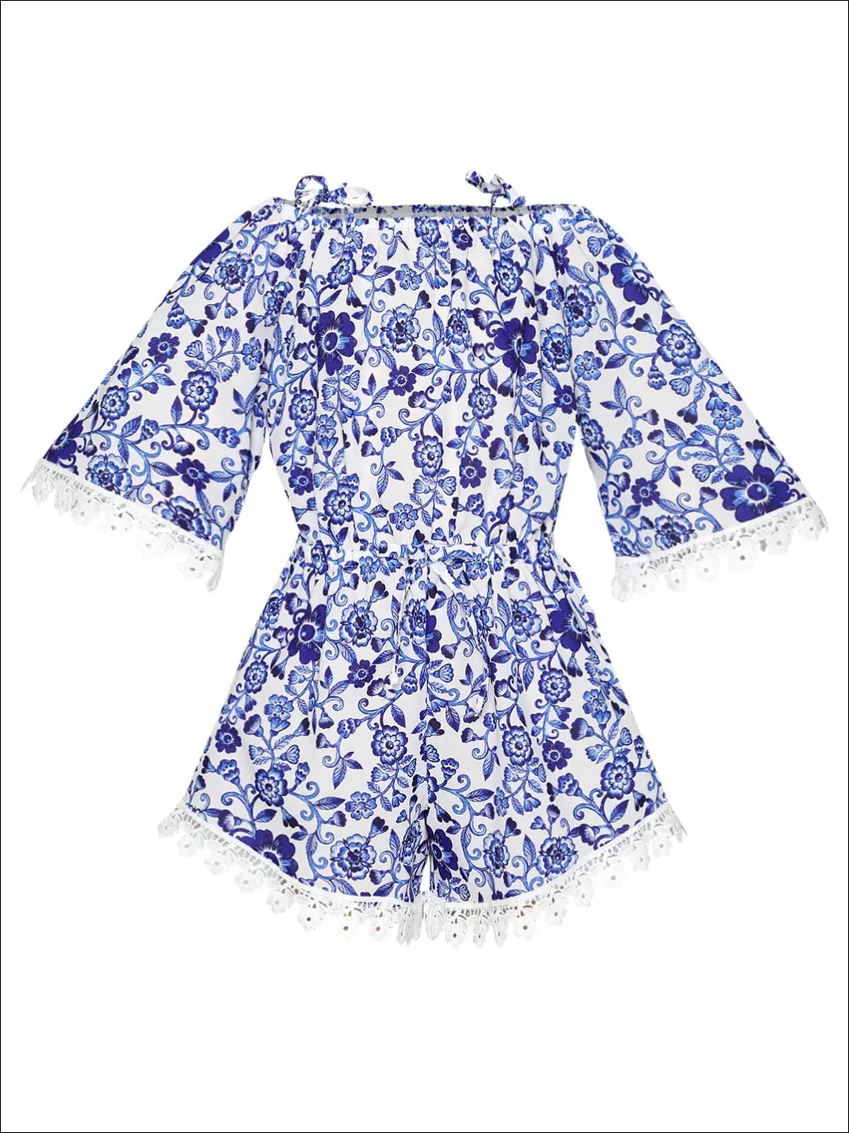 Garden Party Cold Shoulder Romper - Image 12