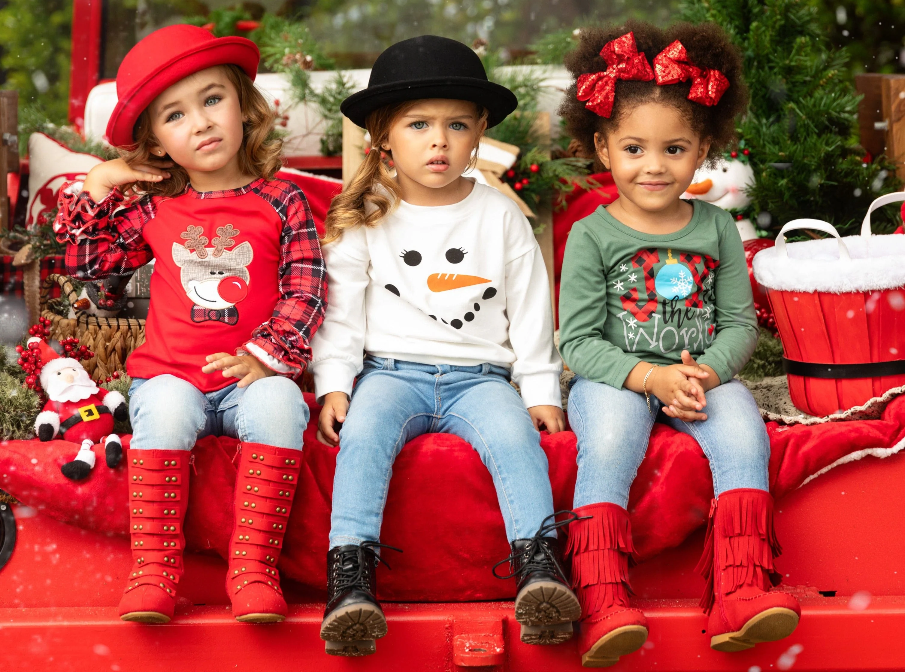 Oh, Deer Me Plaid Ruffle Raglan Top - Image 4