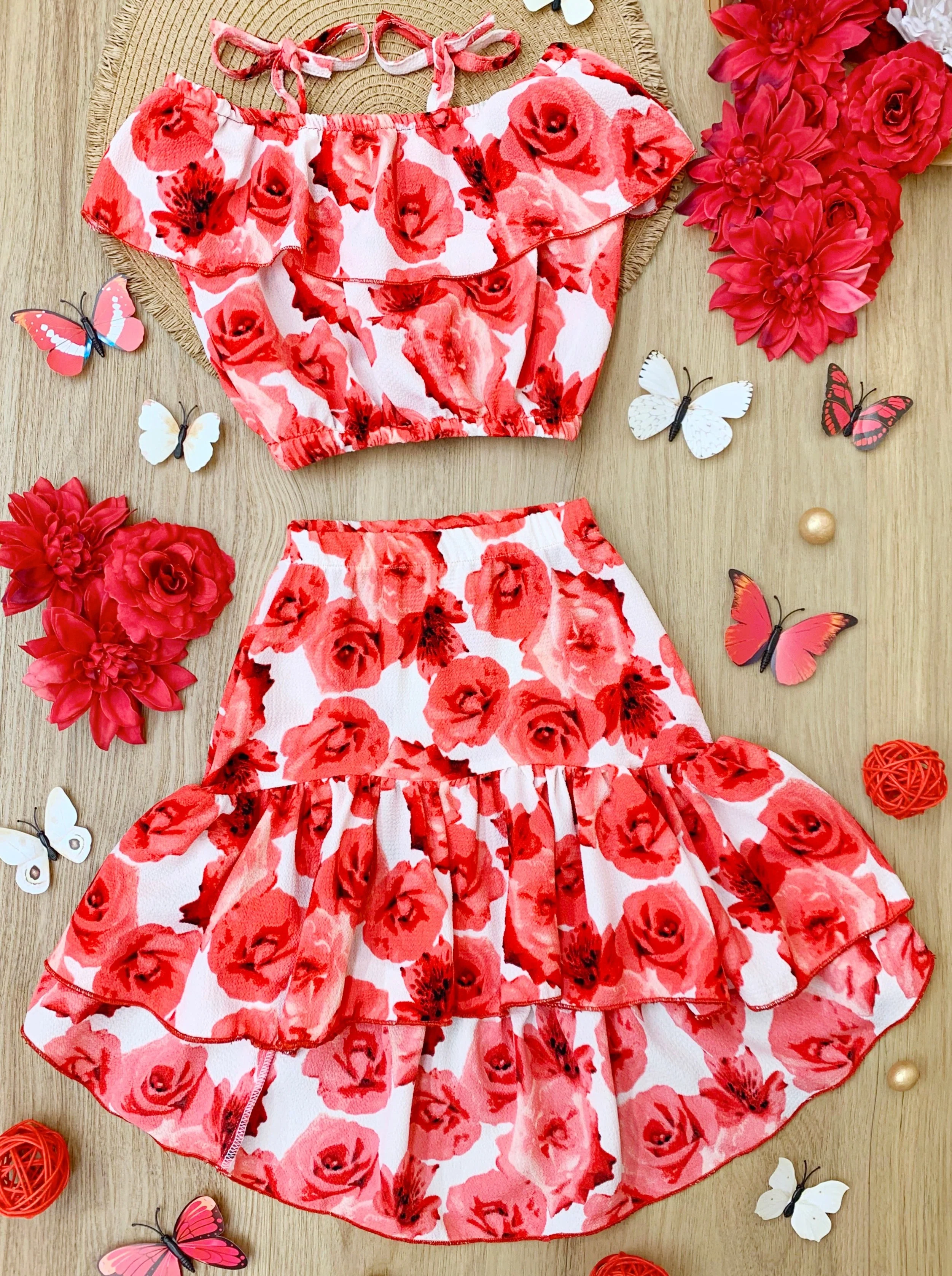 Ok Bloomer Ruffle Hi-Lo Skirt Set - Image 3