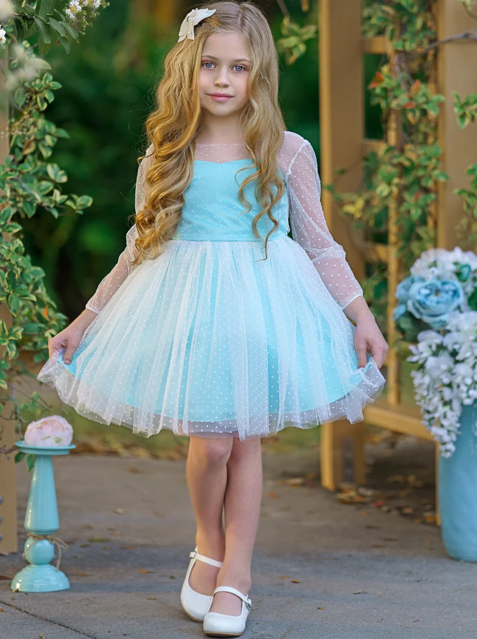 Polka Dot Bow Back Party Dress - Image 2