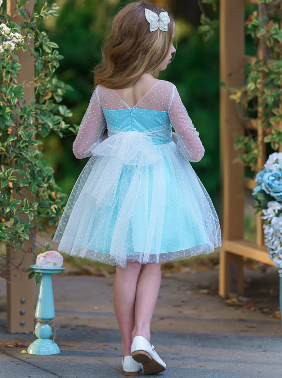 Polka Dot Bow Back Party Dress - Image 5