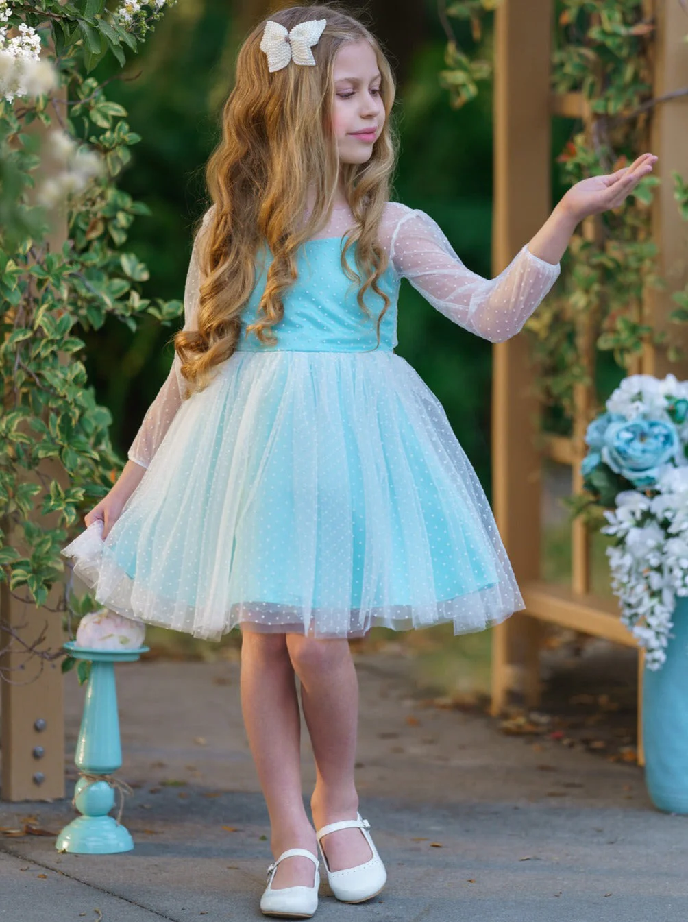 Polka Dot Bow Back Party Dress - Image 8