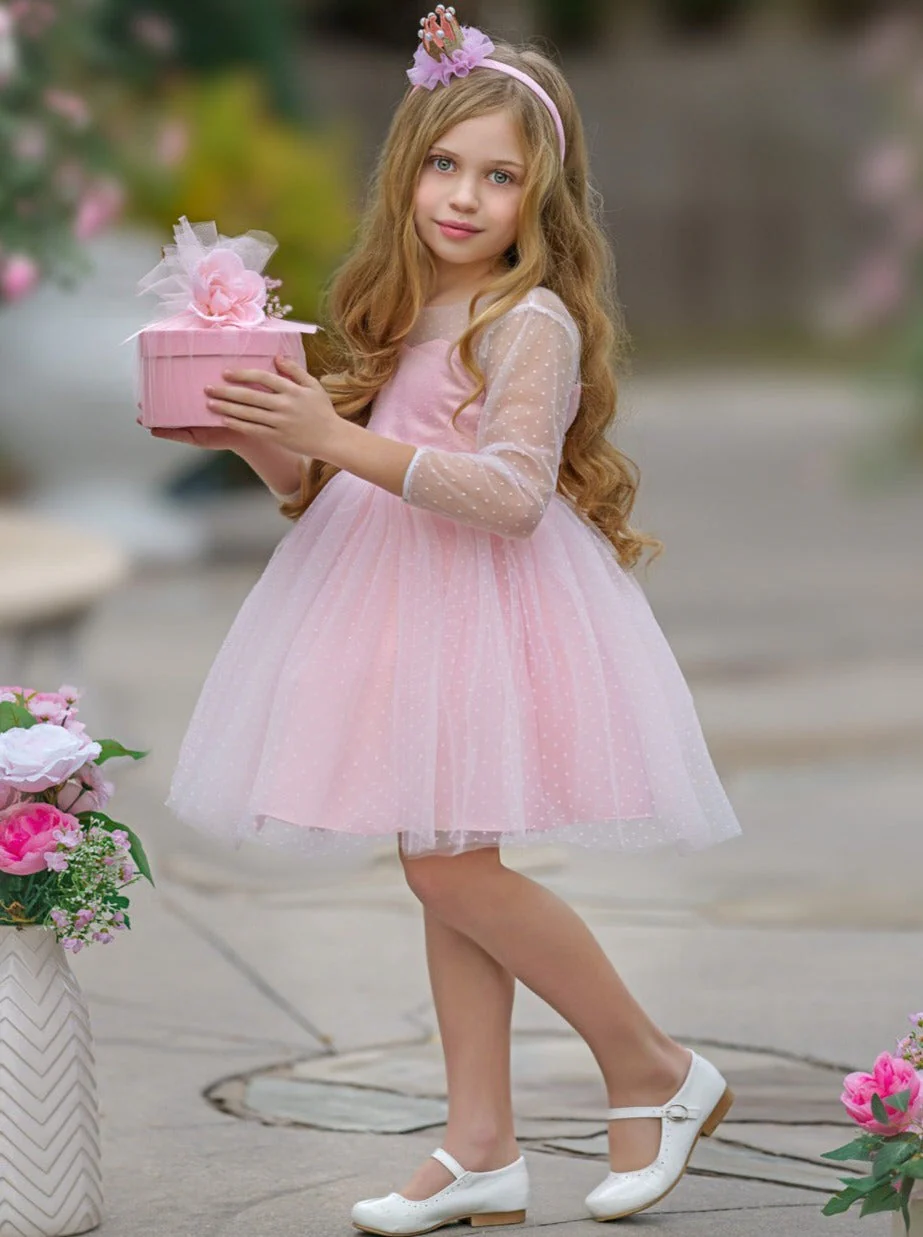 Polka Dot Bow Back Party Dress - Image 9
