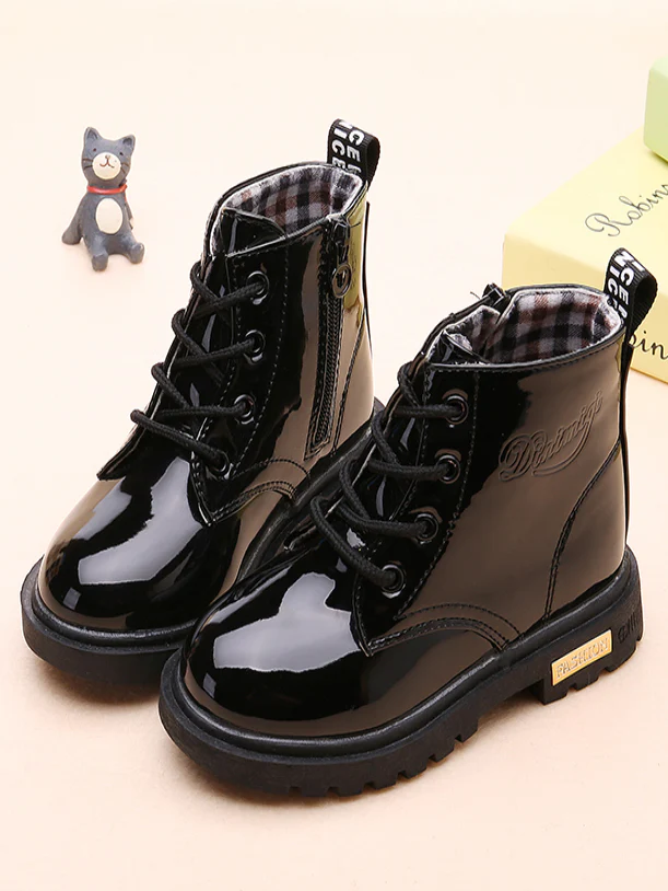 Patent Preppy Style Boots By Liv and Mia - Image 2