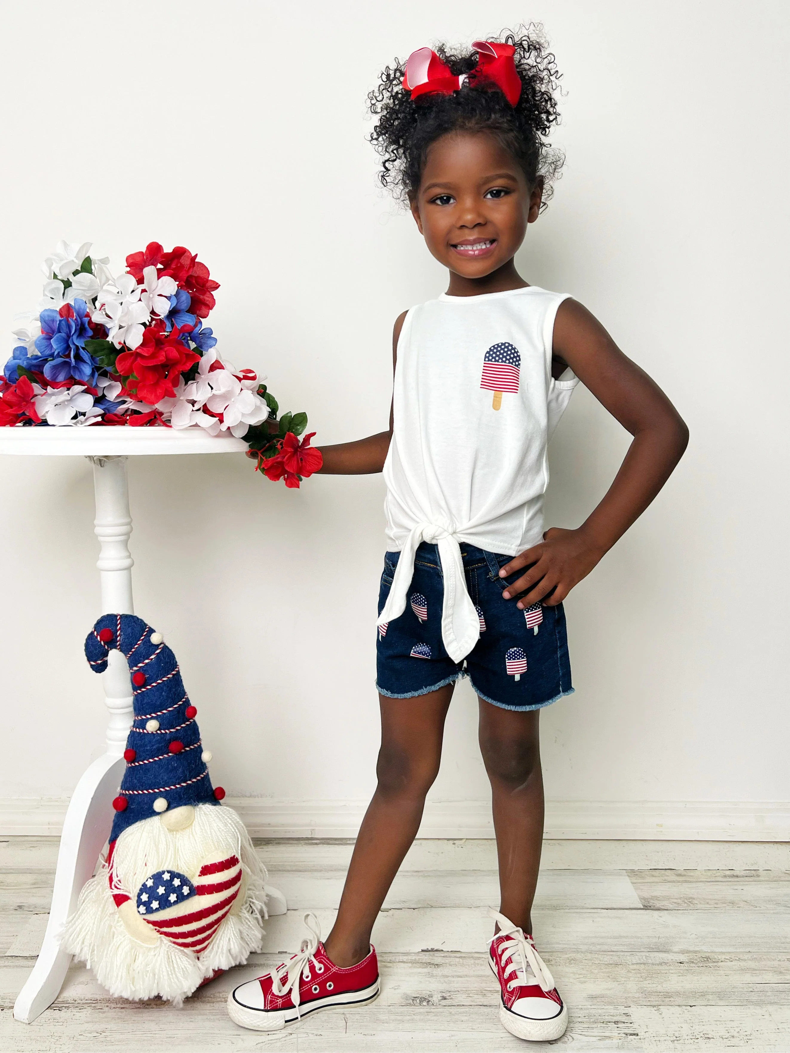 Popsicle Patriot Denim Shorts Set - Image 2