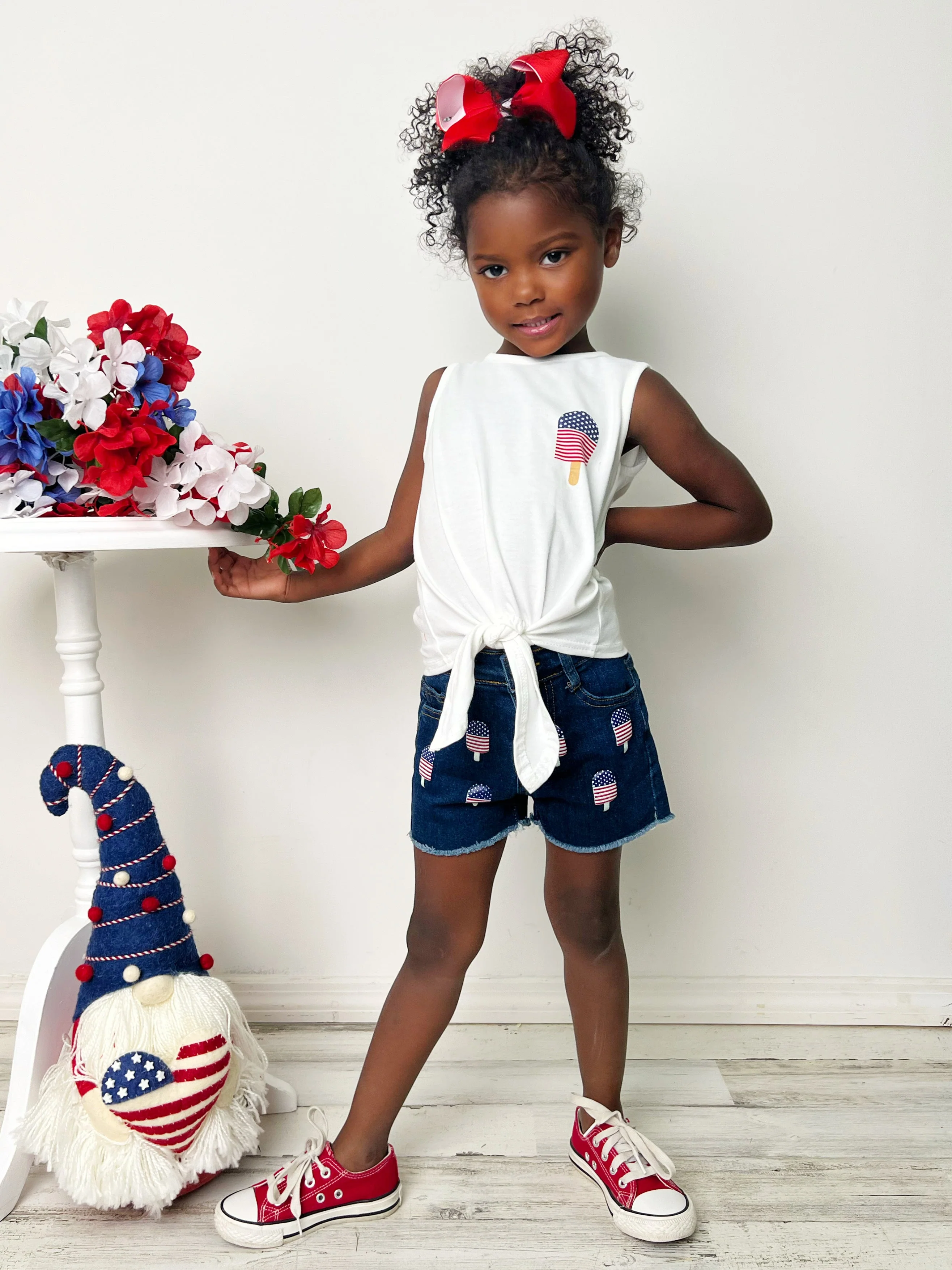 Popsicle Patriot Denim Shorts Set - Image 4