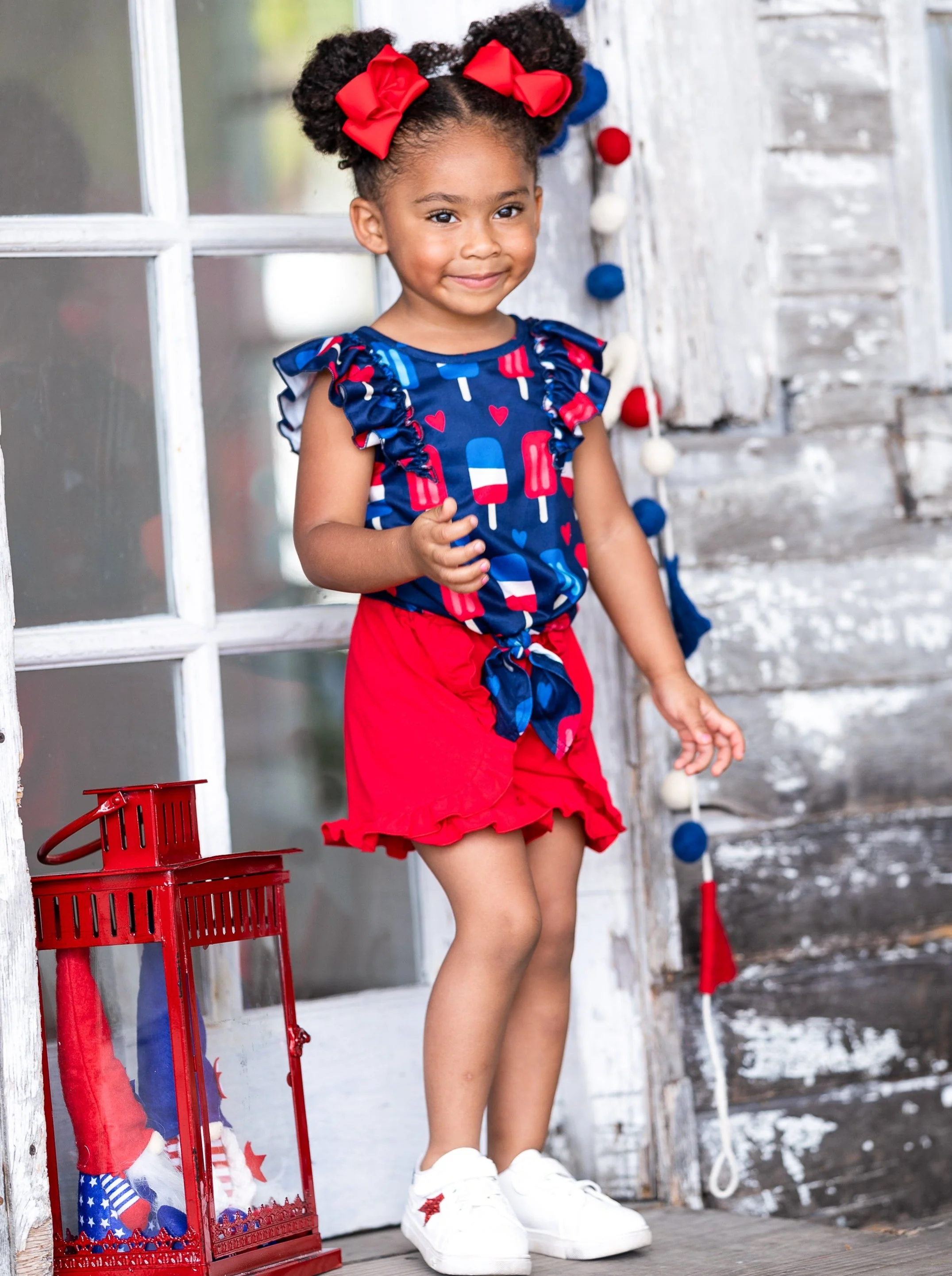 Popsicles, Please Knot Hem Top and Ruffle Short Set - Image 2