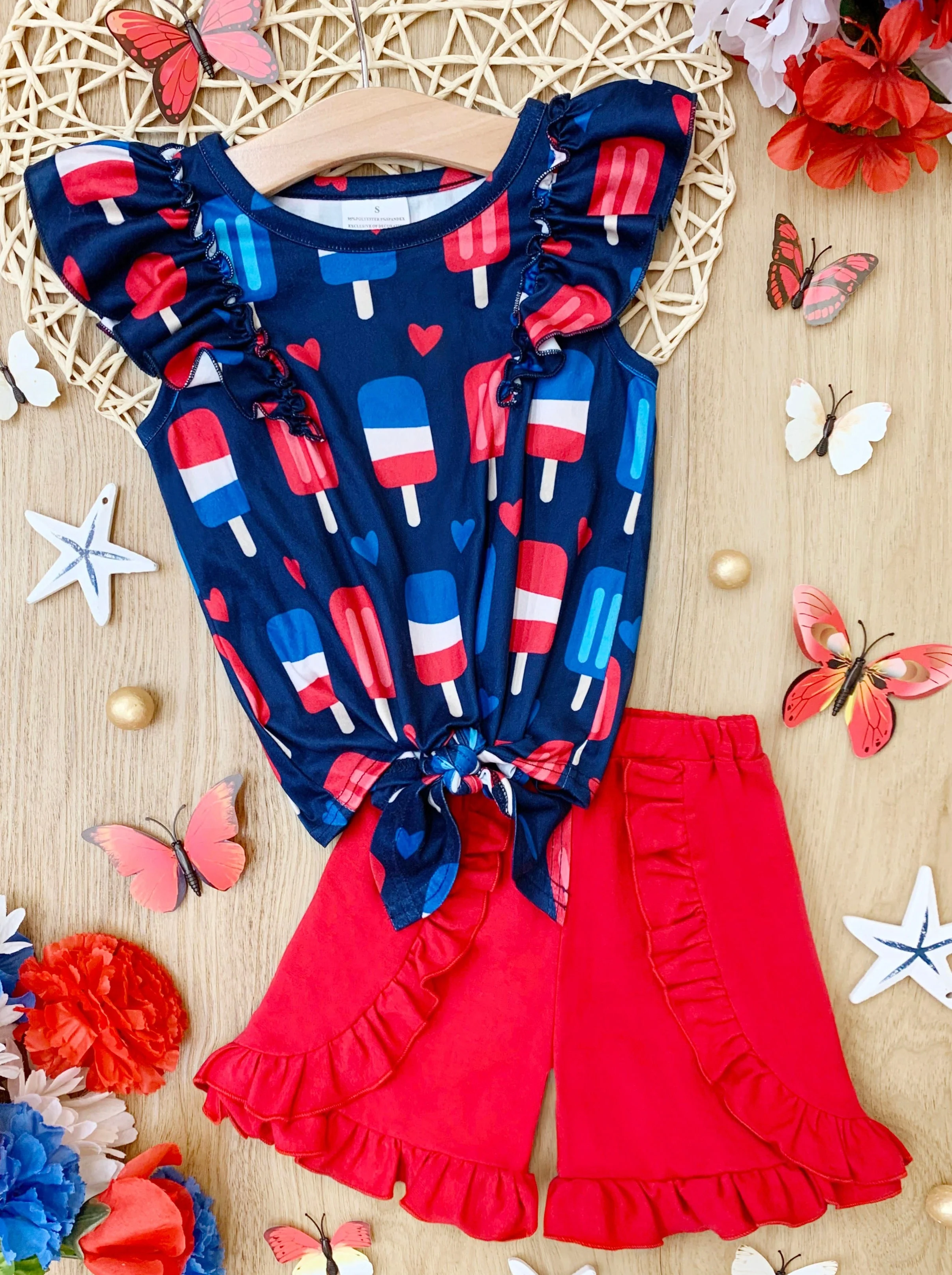 Popsicles, Please Knot Hem Top and Ruffle Short Set - Image 3