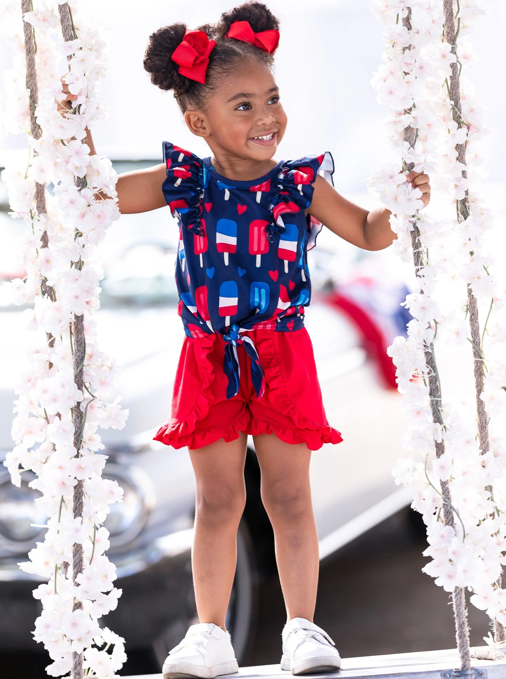 Popsicles, Please Knot Hem Top and Ruffle Short Set - Image 4