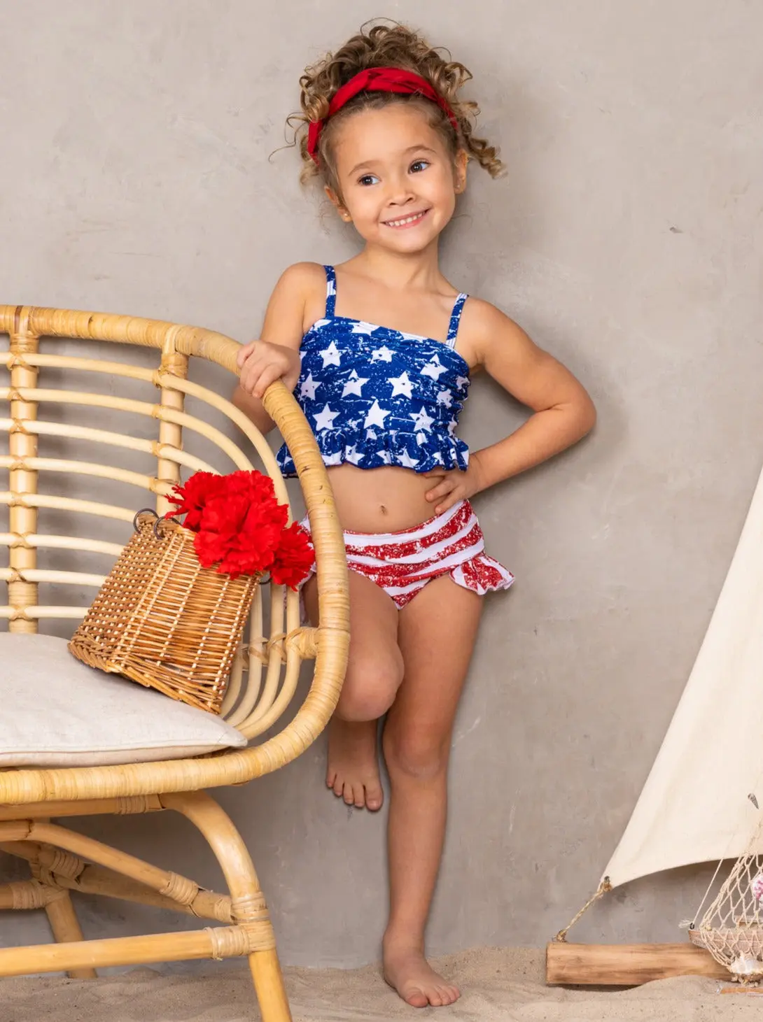 Star Spangled Tankini Two Piece Swimsuit - Image 2