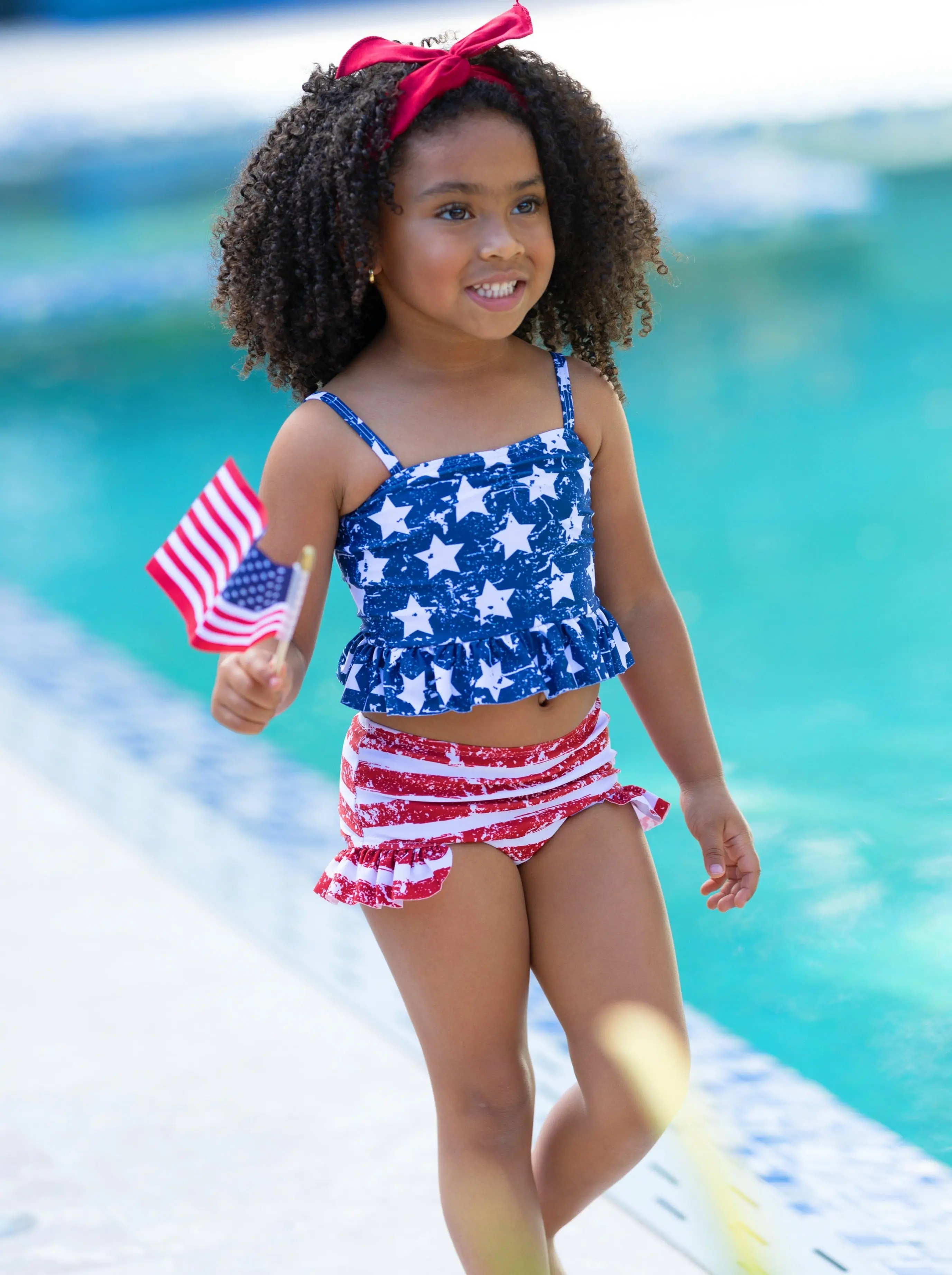 Star Spangled Tankini Two Piece Swimsuit - Image 4