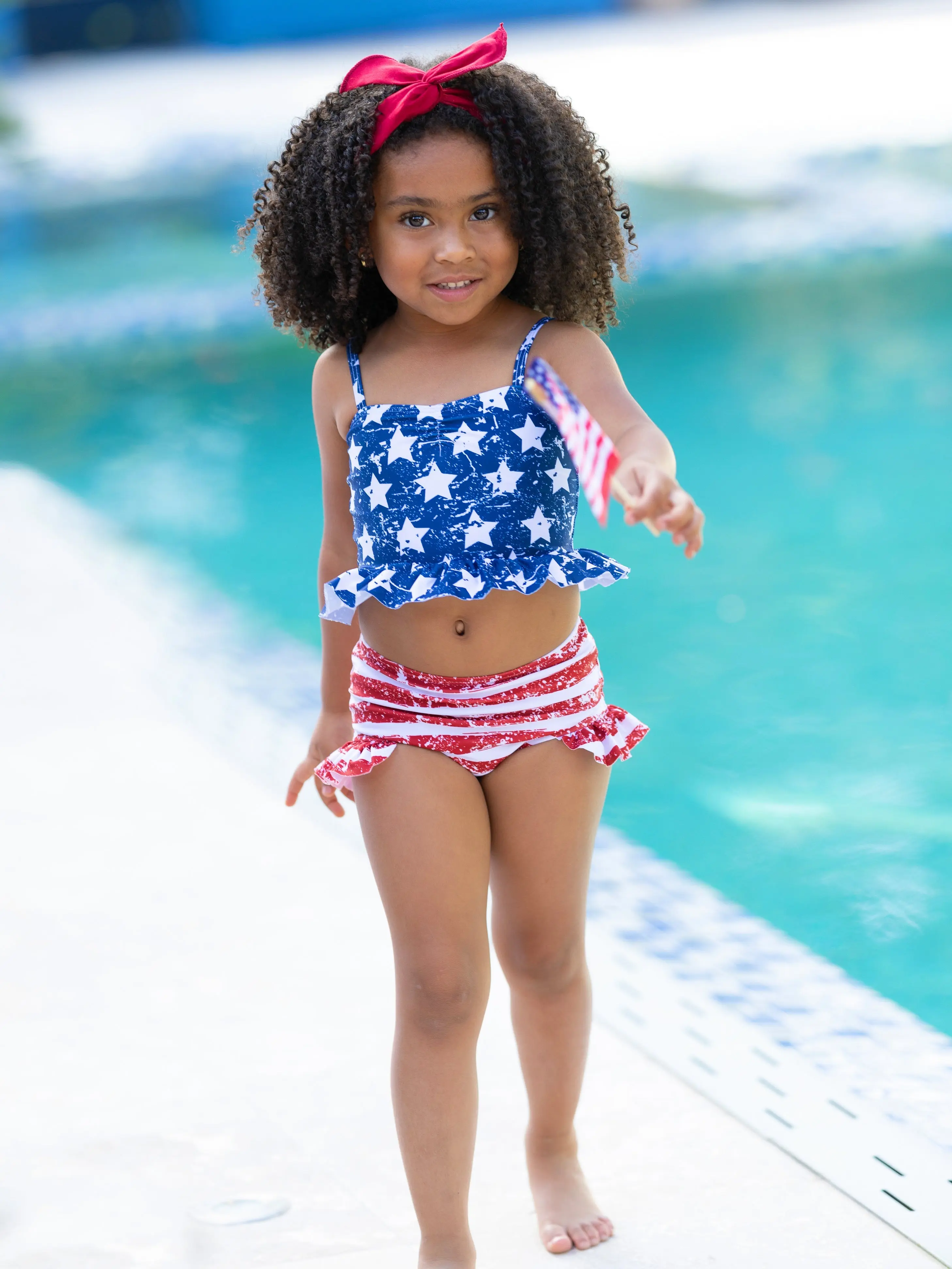 Star Spangled Tankini Two Piece Swimsuit - Image 5