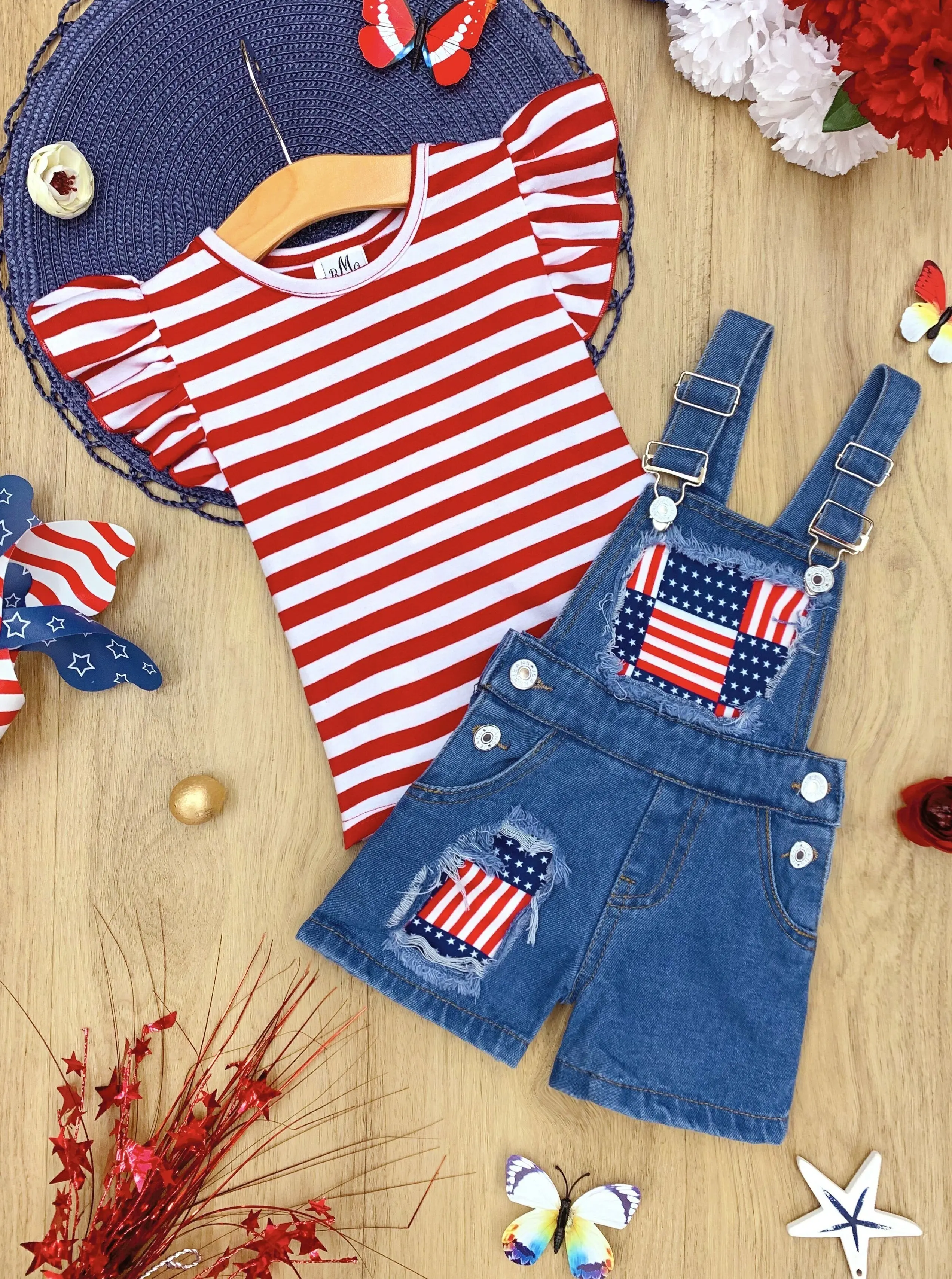 Give Me Liberty Denim Overalls Set - Image 4