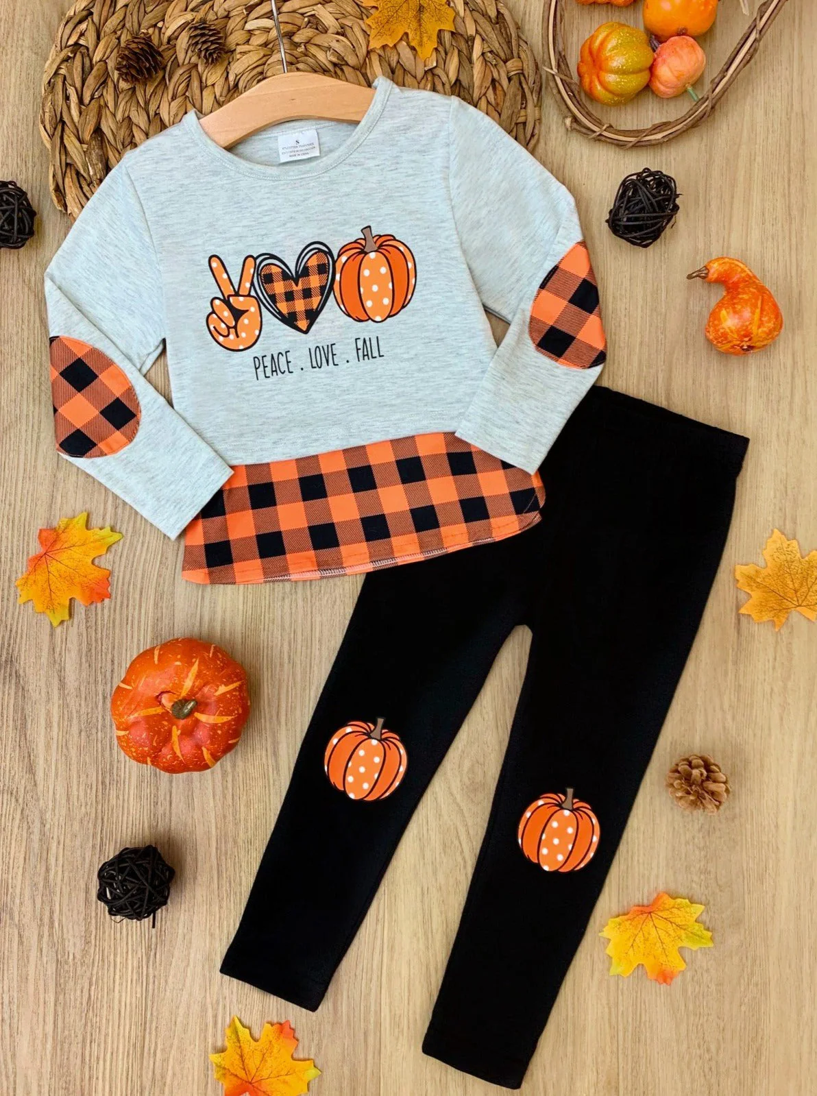 Peace, Love, Fall Tunic And Patched Legging Set - Image 2