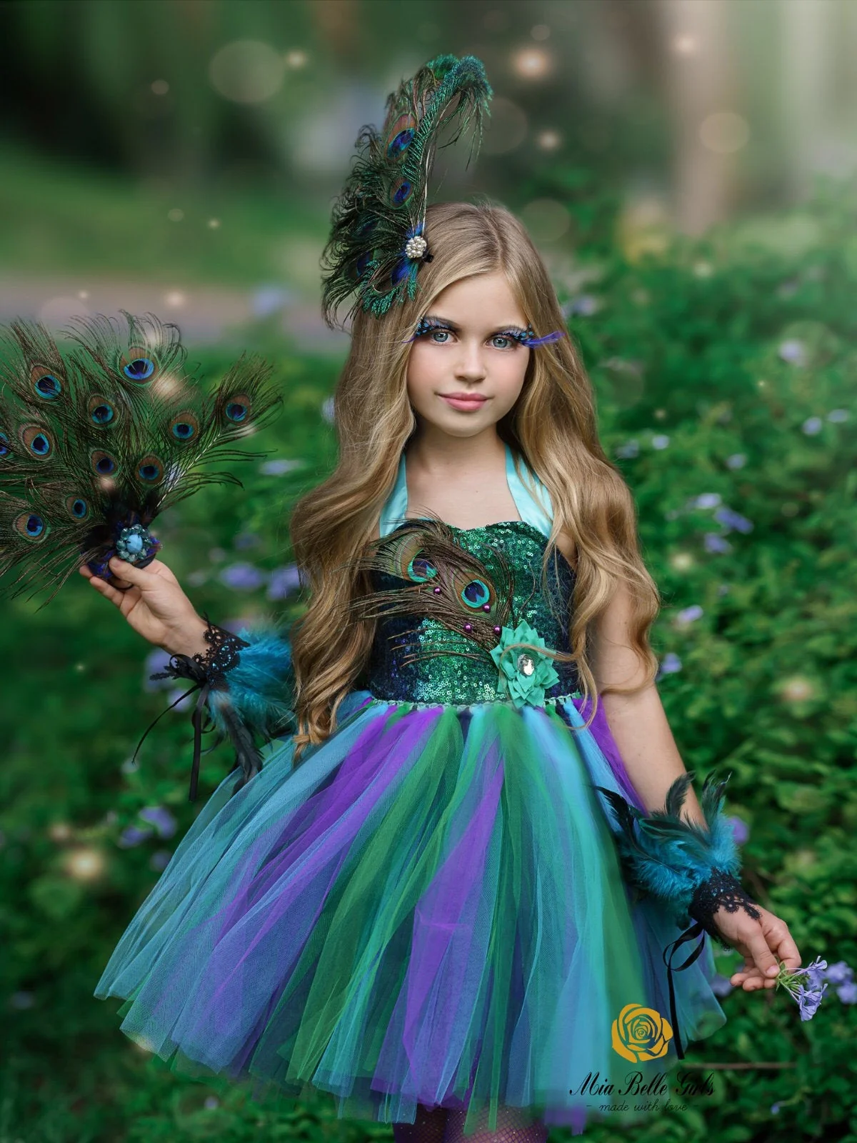 Girls Enchanted Peacock Fairy Tutu Costume Dress - Image 5