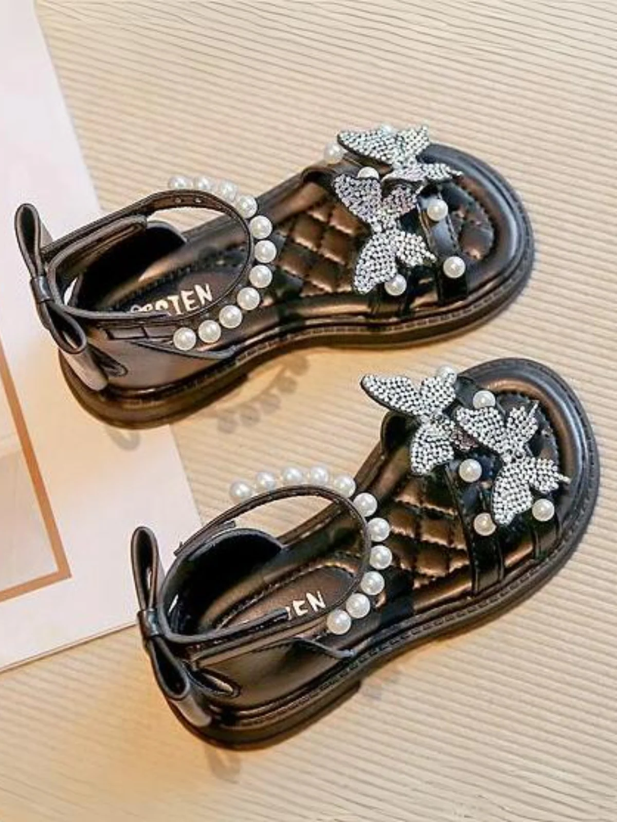 Girls Pearl Butterfly Sandals by Liv and Mia - Image 5