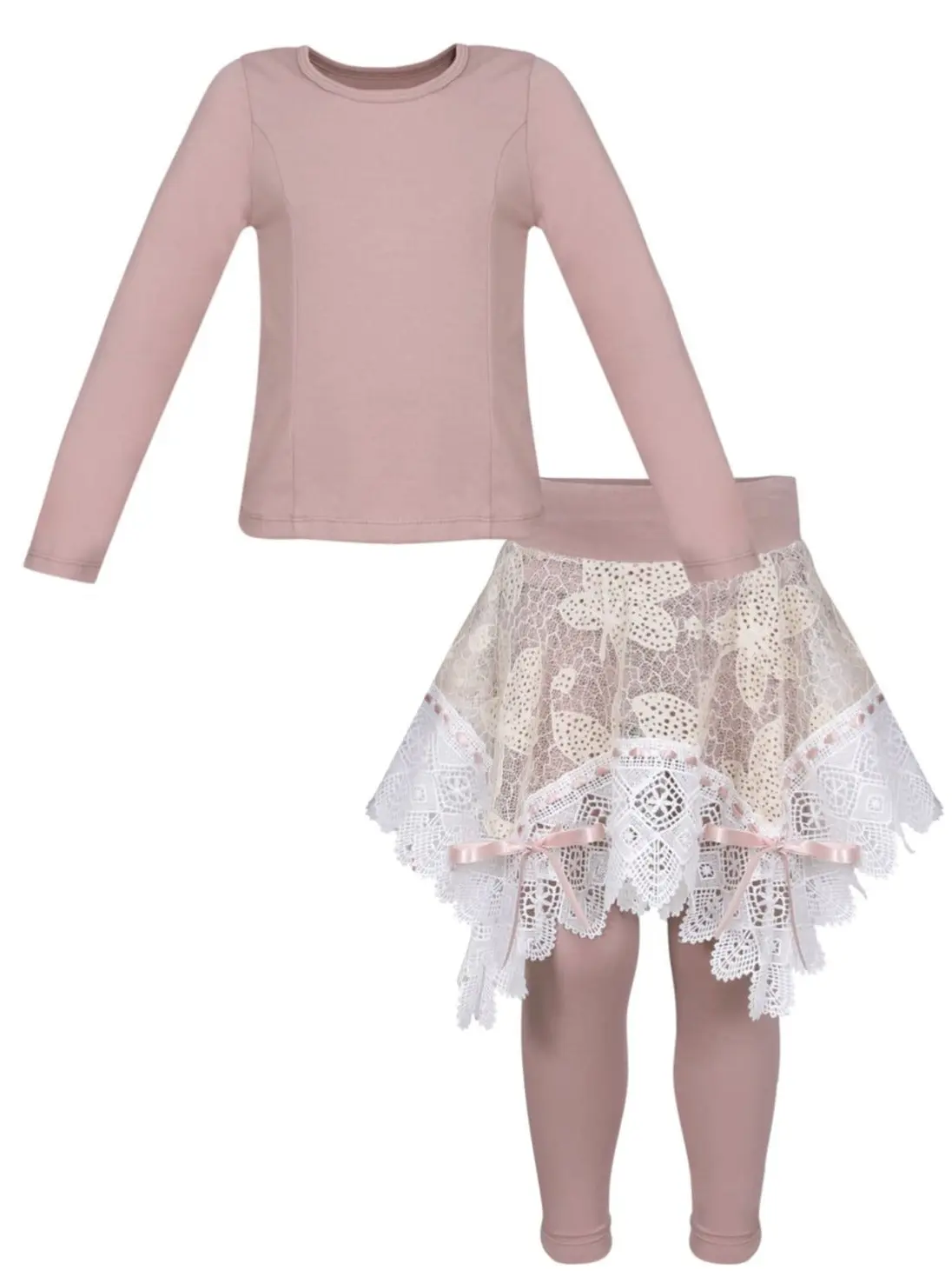 Precious Pink Crochet Skirt Legging Set - Image 4