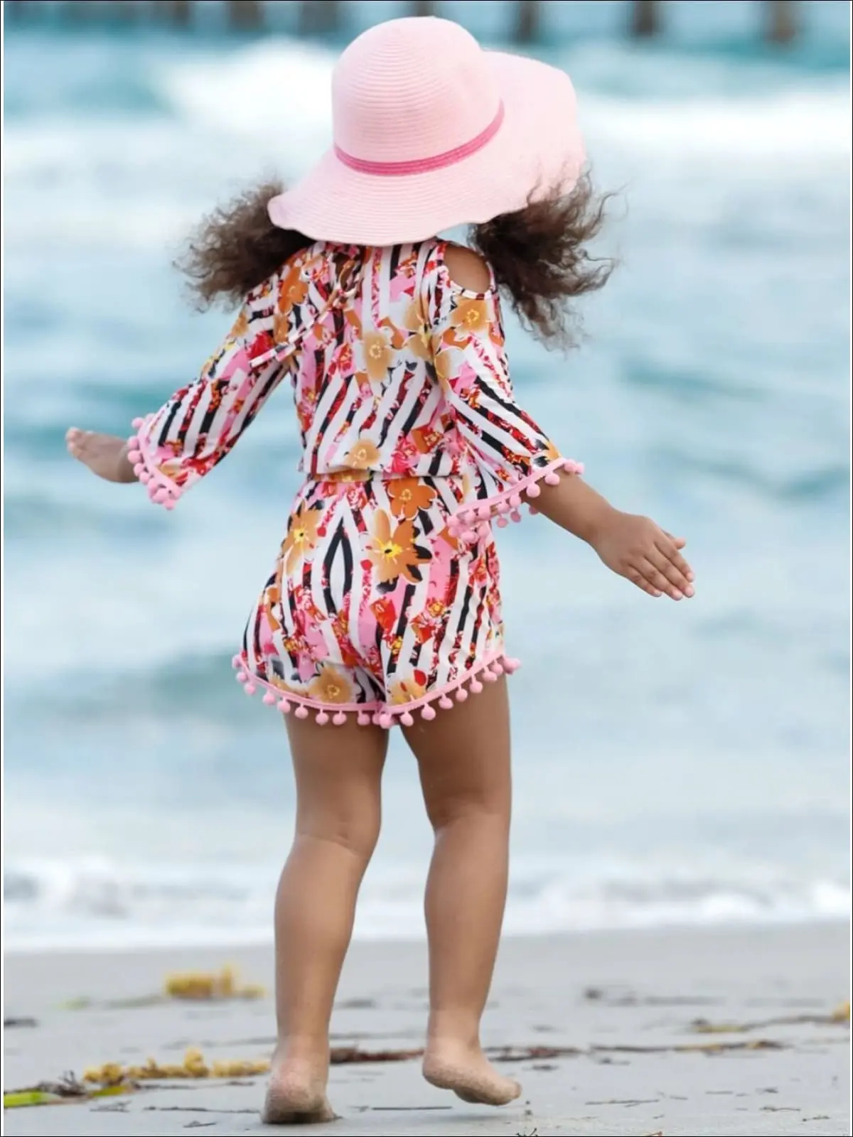 Beach Days Cold Shoulder Pom Pom Romper - Image 8