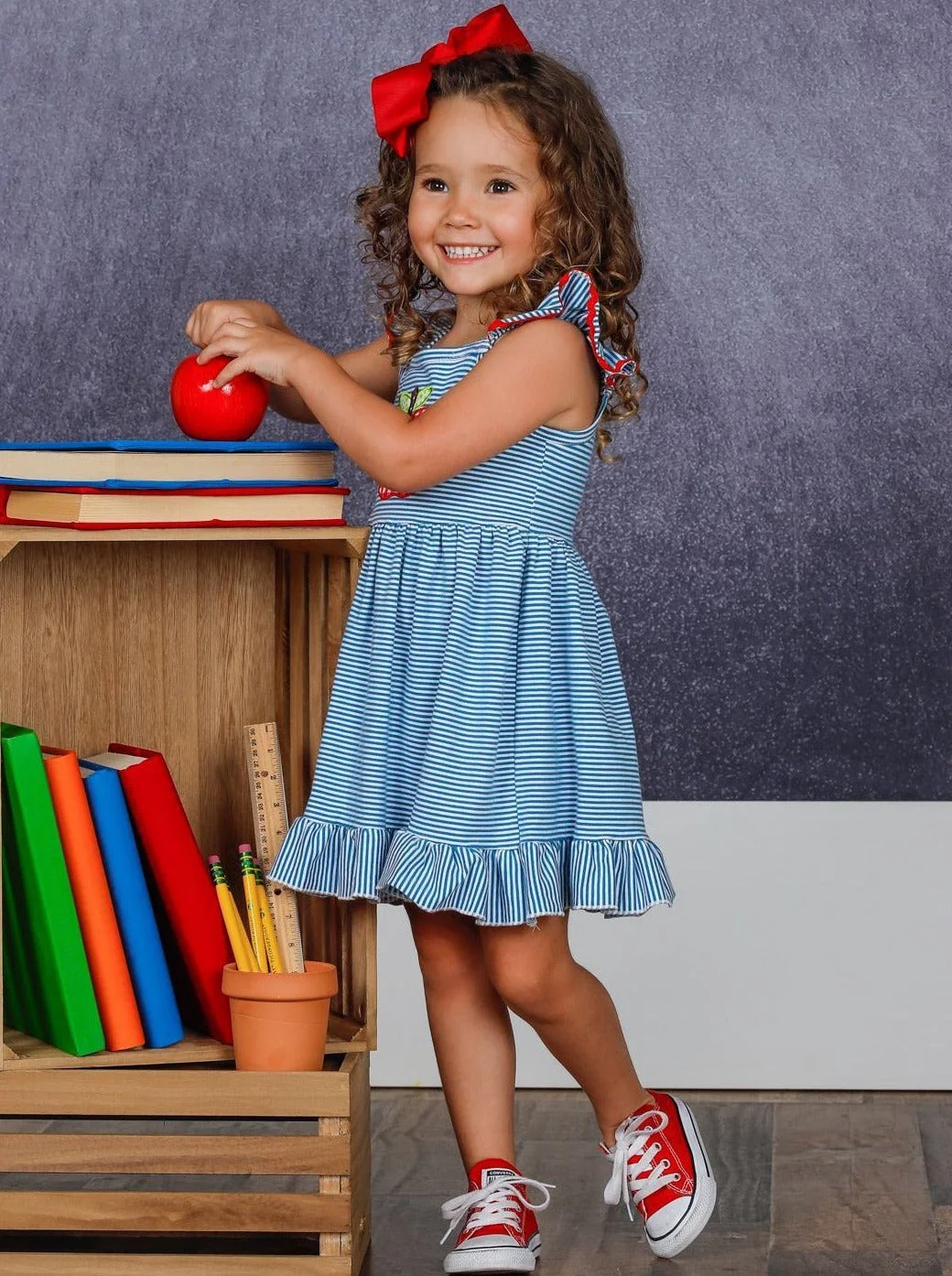 Appley Ever After Flutter Sleeve Ruffle Dress - Image 3